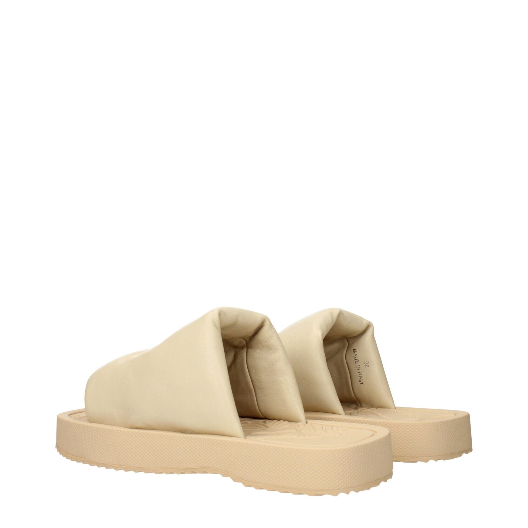 Burberry Beige Leather Slippers | Regal Royce
