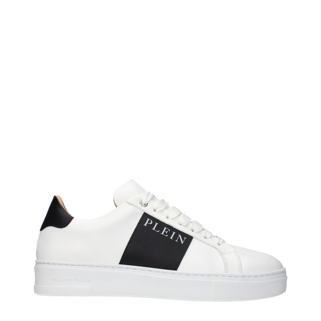 Philipp Plein White Leather Sneakers