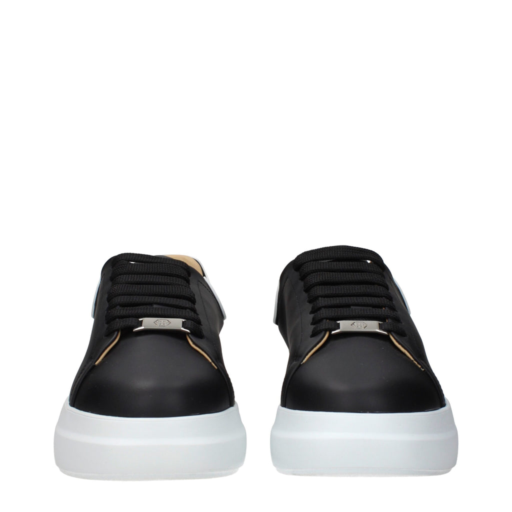 Philipp Plein Black Leather Chunky Sneakers