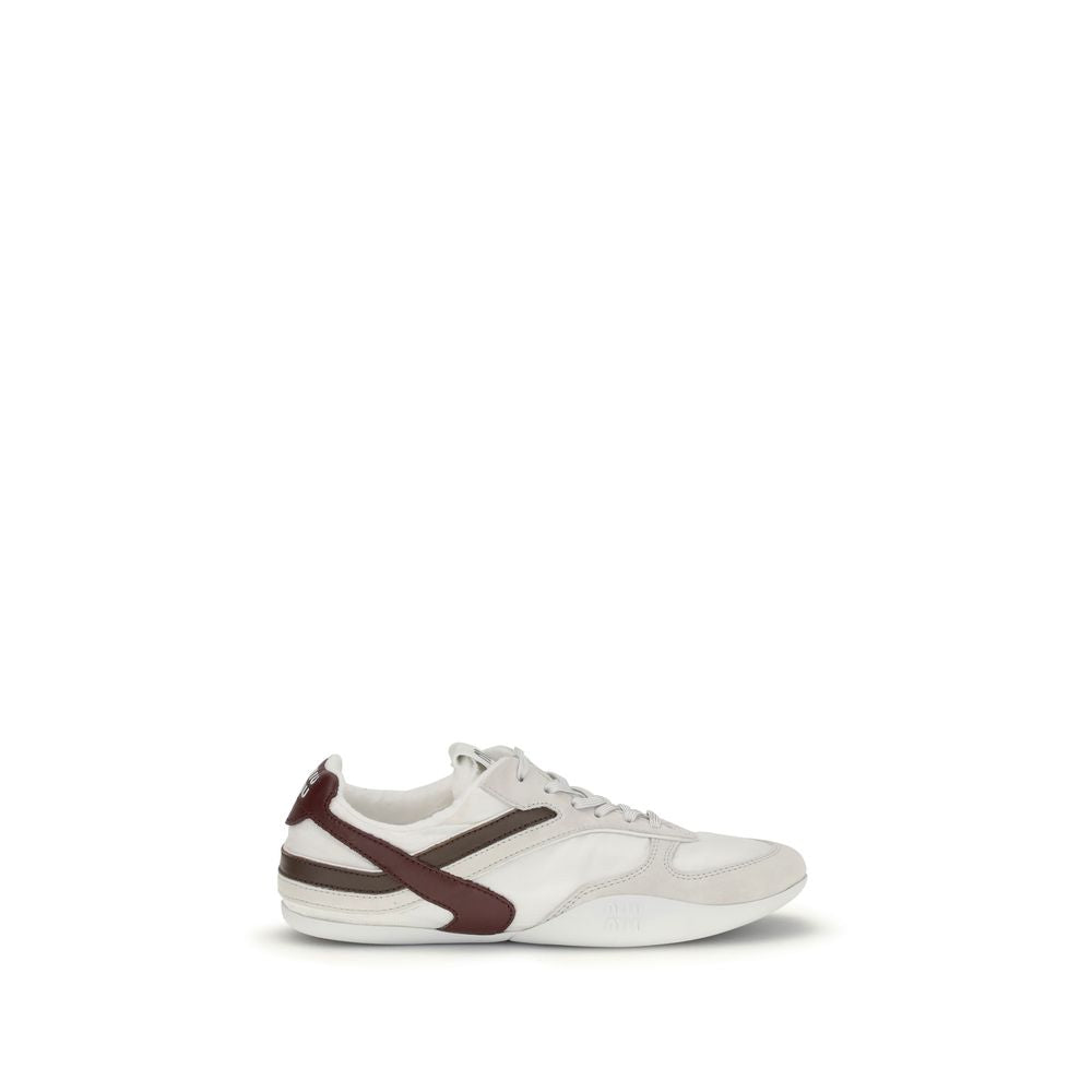 Miu Miu White Calf Leather Bos Taurus Athletic Sneakers | Regal Royce