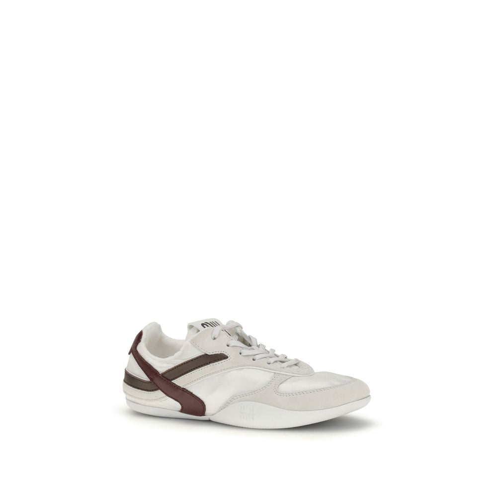 Miu Miu White Calf Leather Bos Taurus Athletic Sneakers | Regal Royce