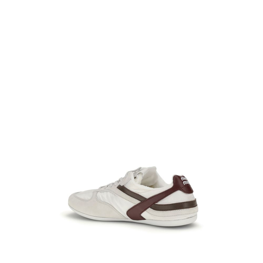 Miu Miu White Calf Leather Bos Taurus Athletic Sneakers | Regal Royce
