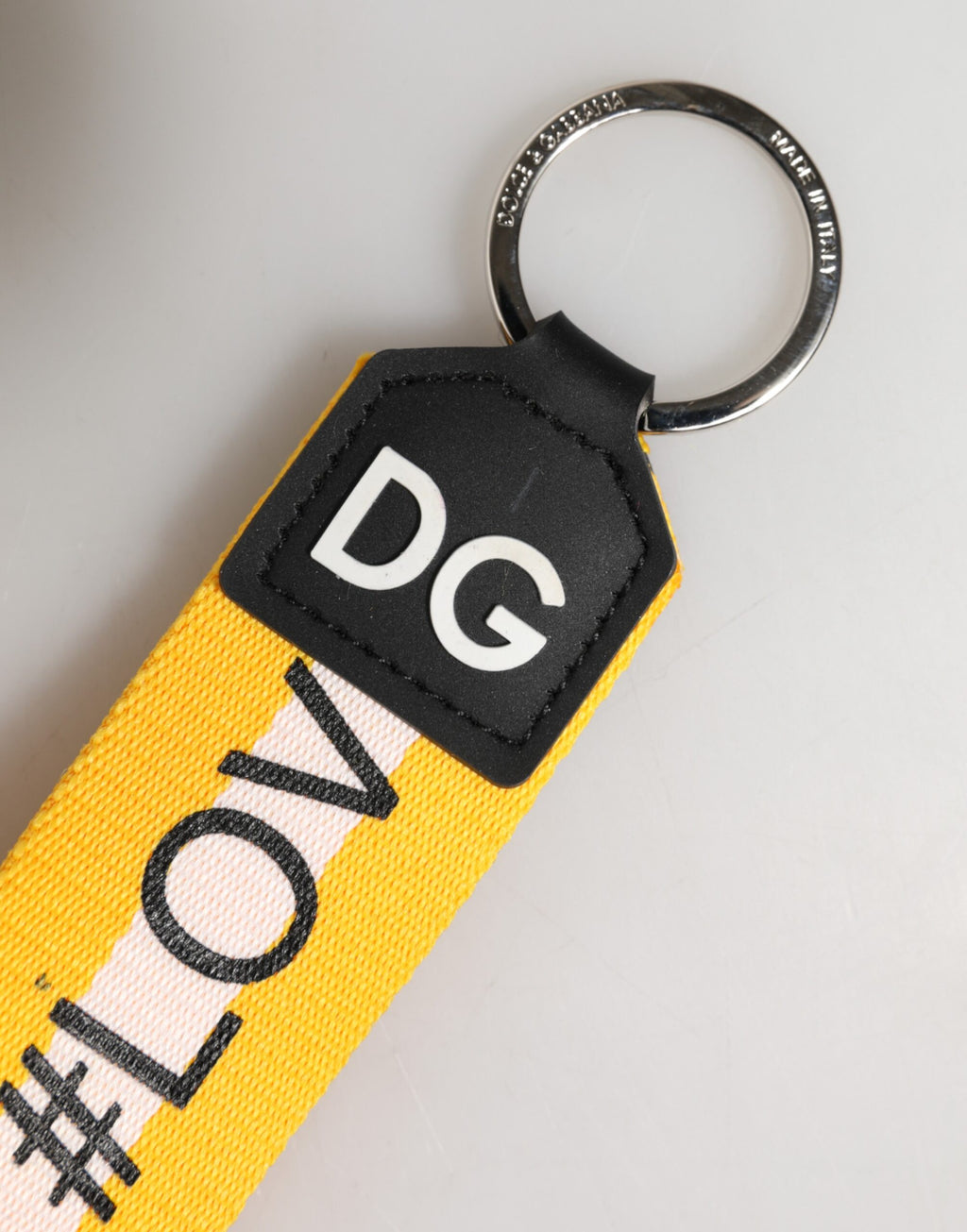 Dolce & Gabbana Multicolor Logo Polyester Brass Holder Keychain Keyring