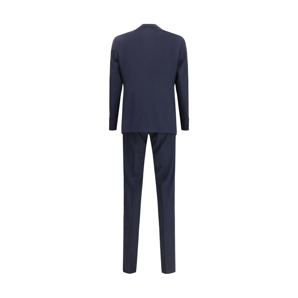 Giorgio Armani Blue Fleece Wool Two-Piece Suit