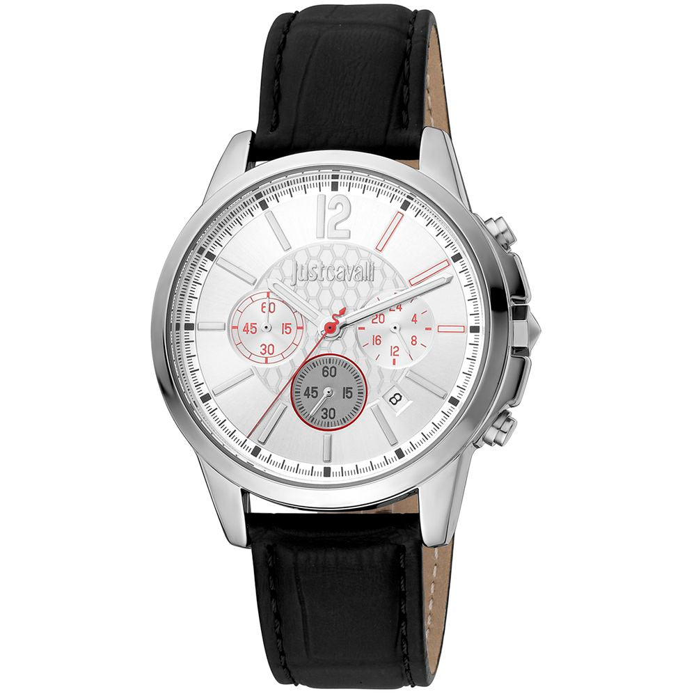 Just Cavalli Black Leather Dress Watch | Regal Royce