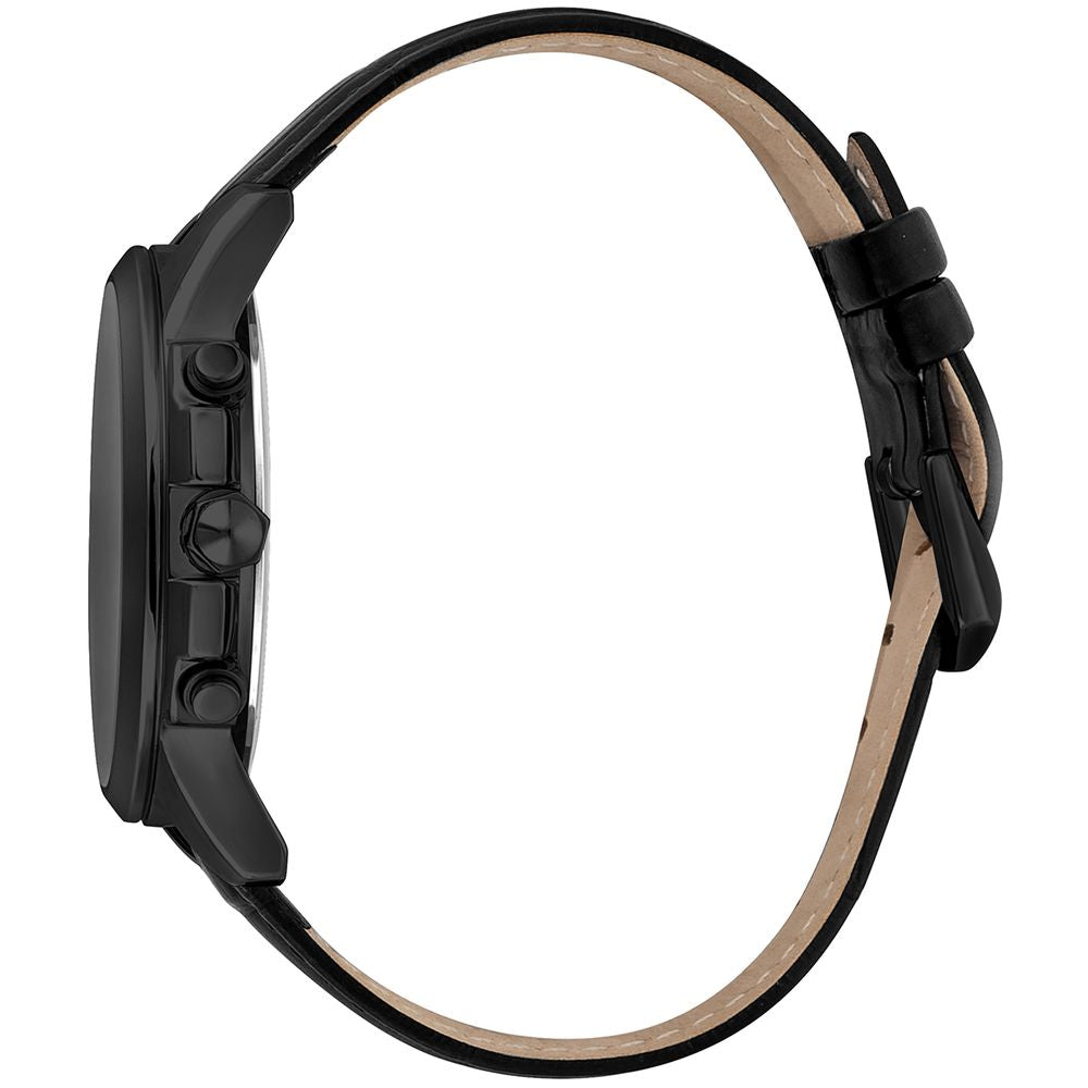 Just Cavalli Black Leather Dress Watch | Regal Royce