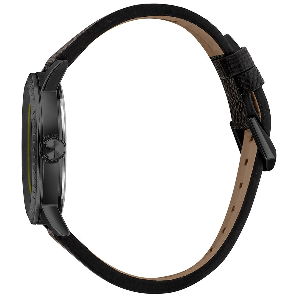 Just Cavalli Black Leather Dress Watch | Regal Royce