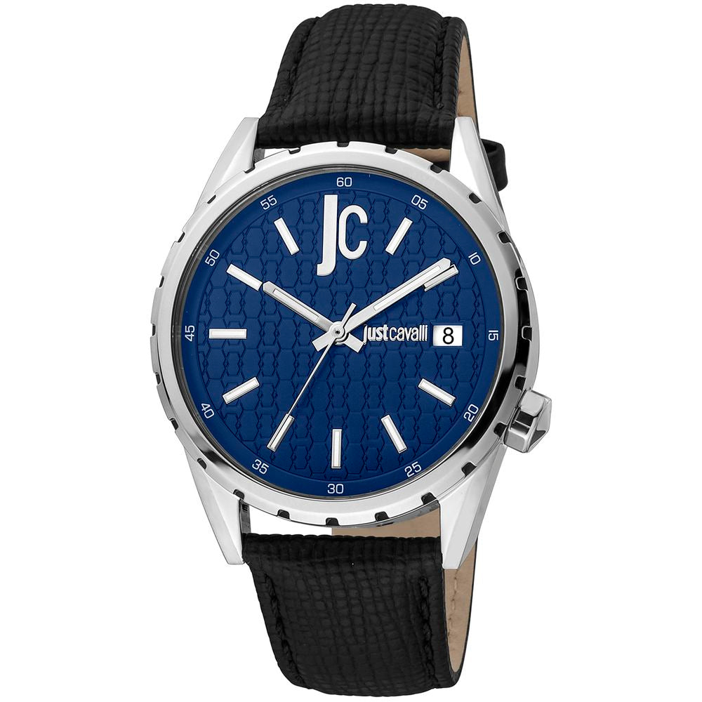 Just Cavalli Black Leather Dress Watch | Regal Royce