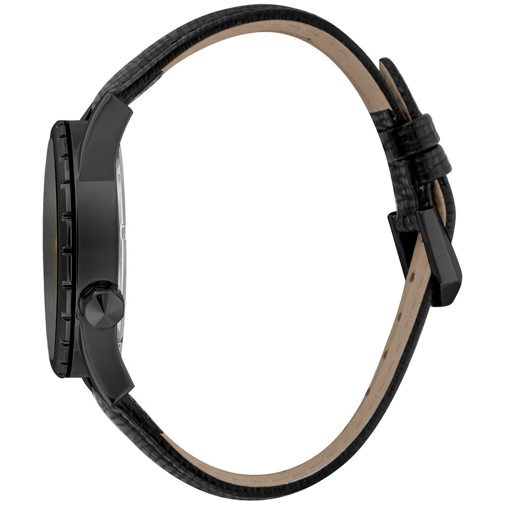 Just Cavalli Black Leather Dress Watch | Regal Royce