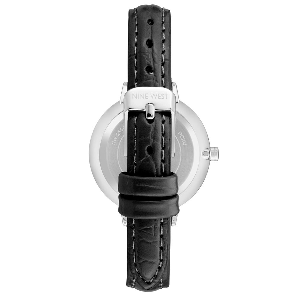 Nine West Black Leather Dress Watch | Regal Royce