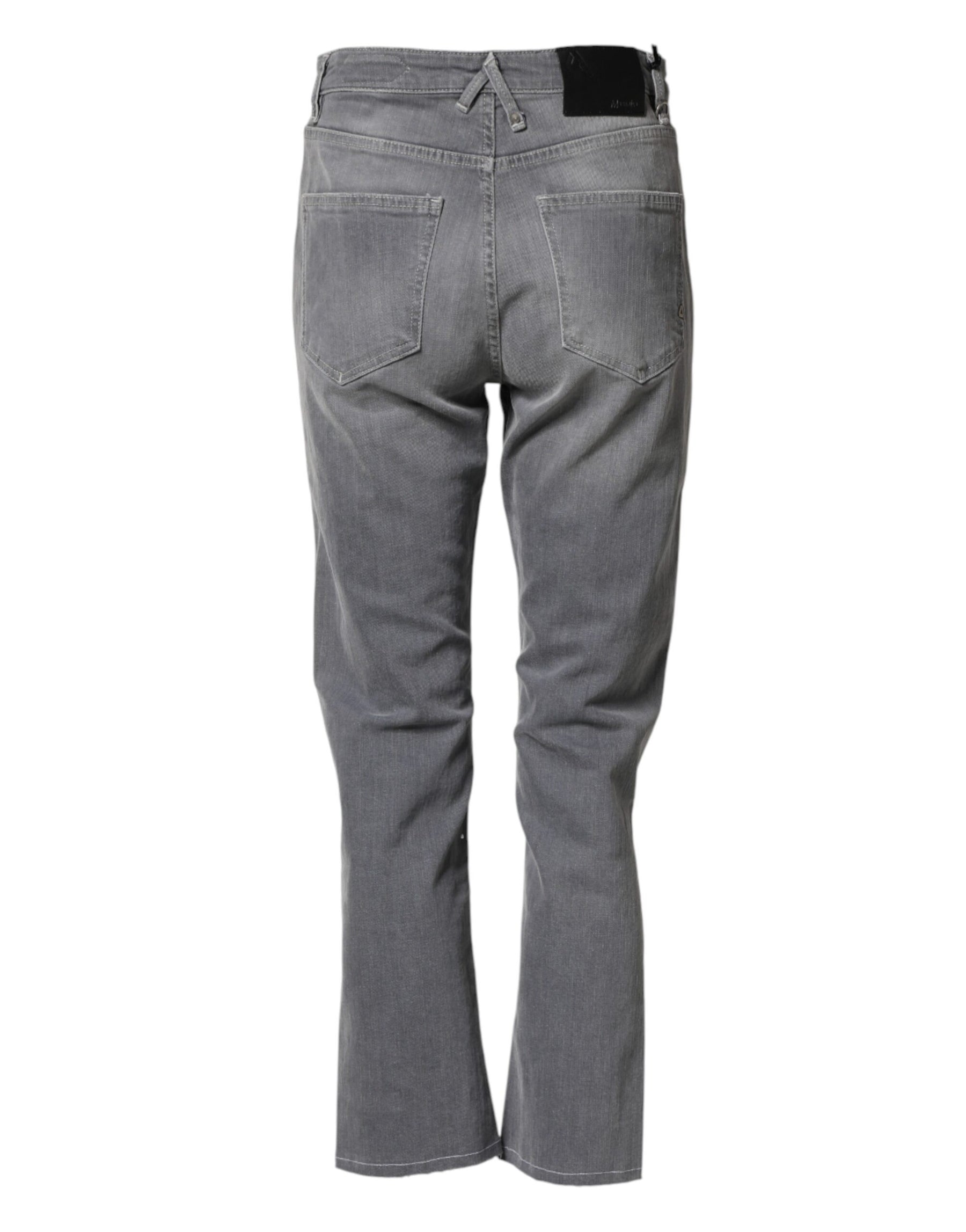 CYCLE Gray Tattered Mid Waist Men Straight Denim Trouser Jeans | Regal Royce