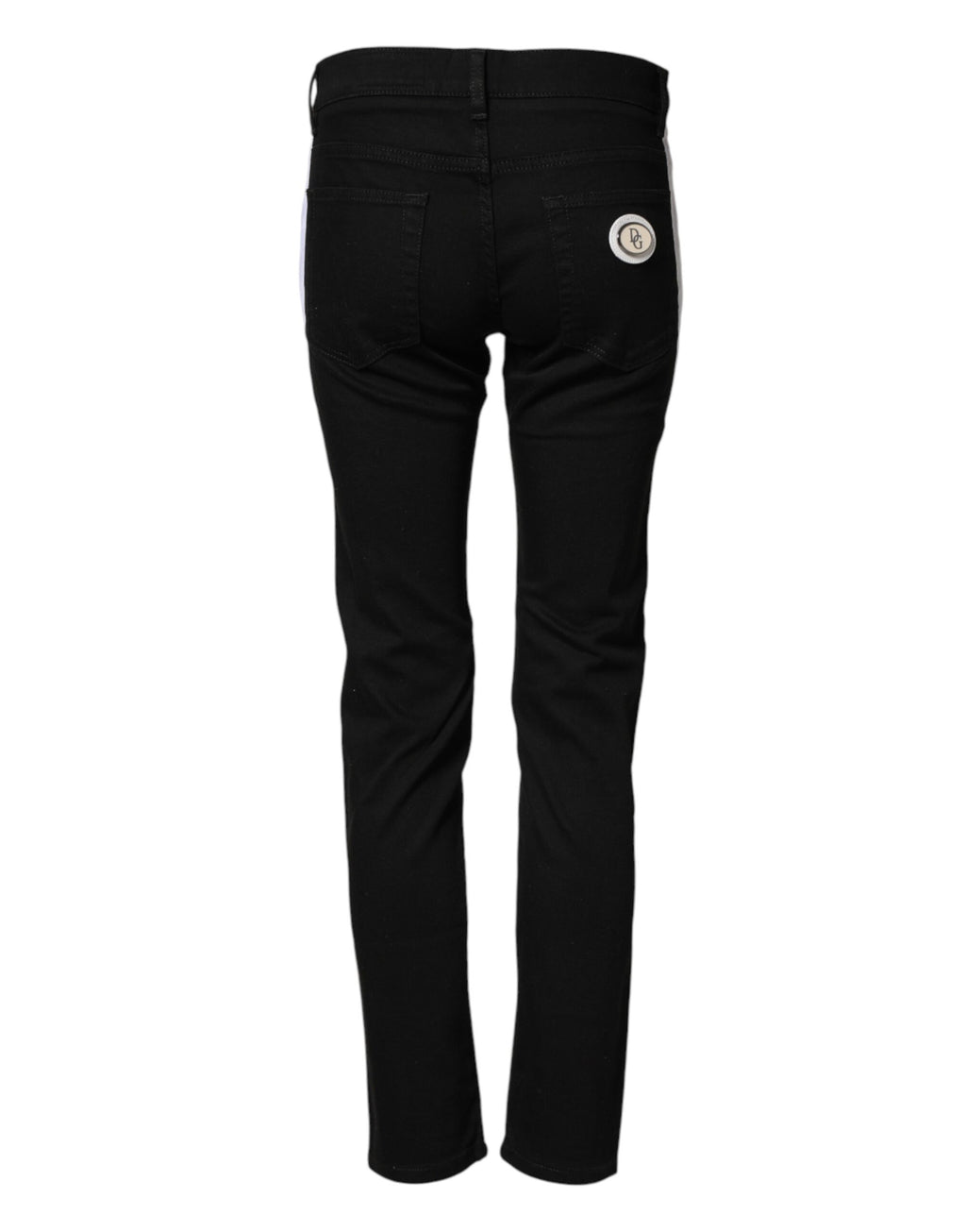 Dolce & Gabbana Black Cotton MidWaist Skinny Denim Logo Jeans