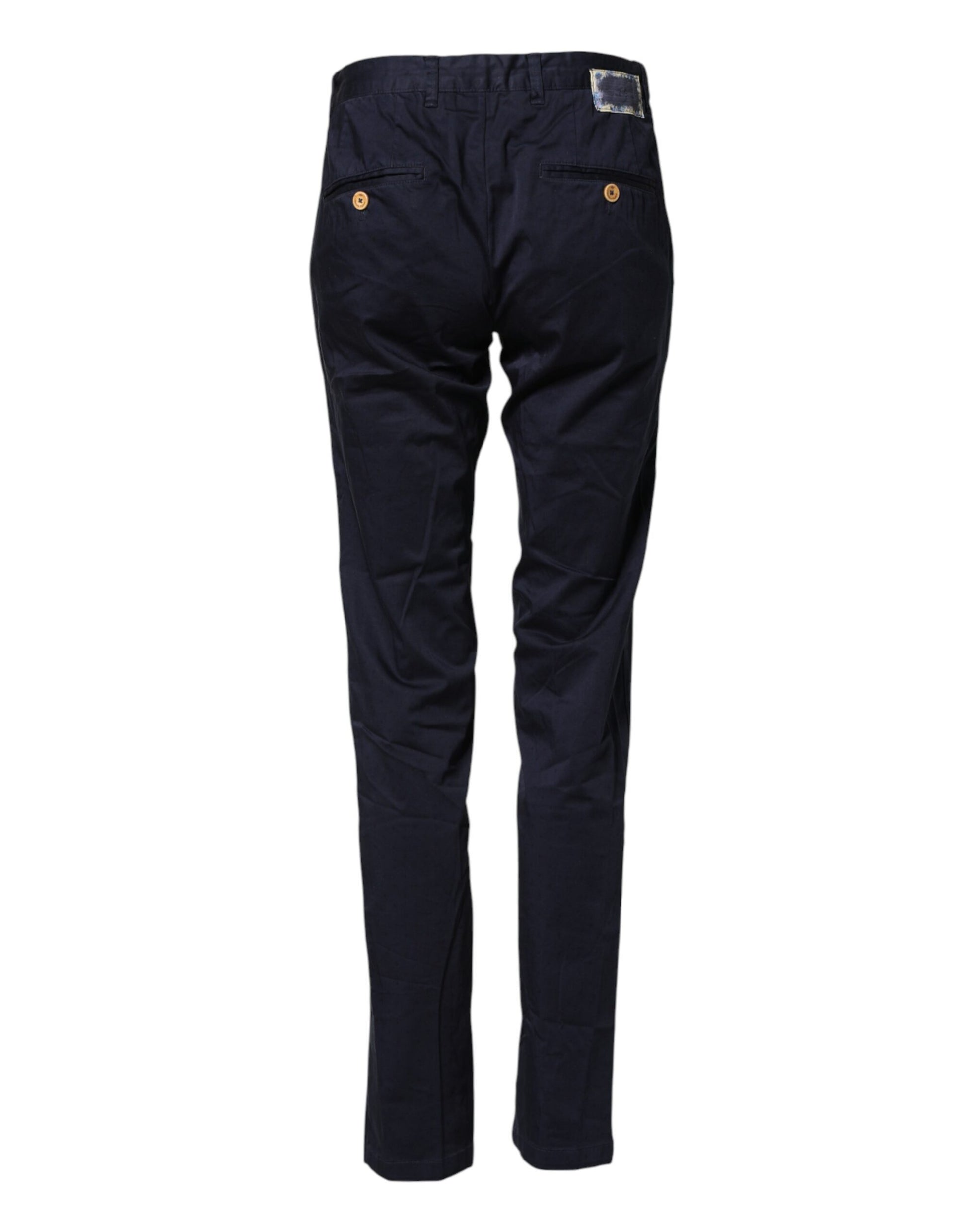 Domenico Tagliente Dark Blue Cotton Skinny Men Trouser Pants