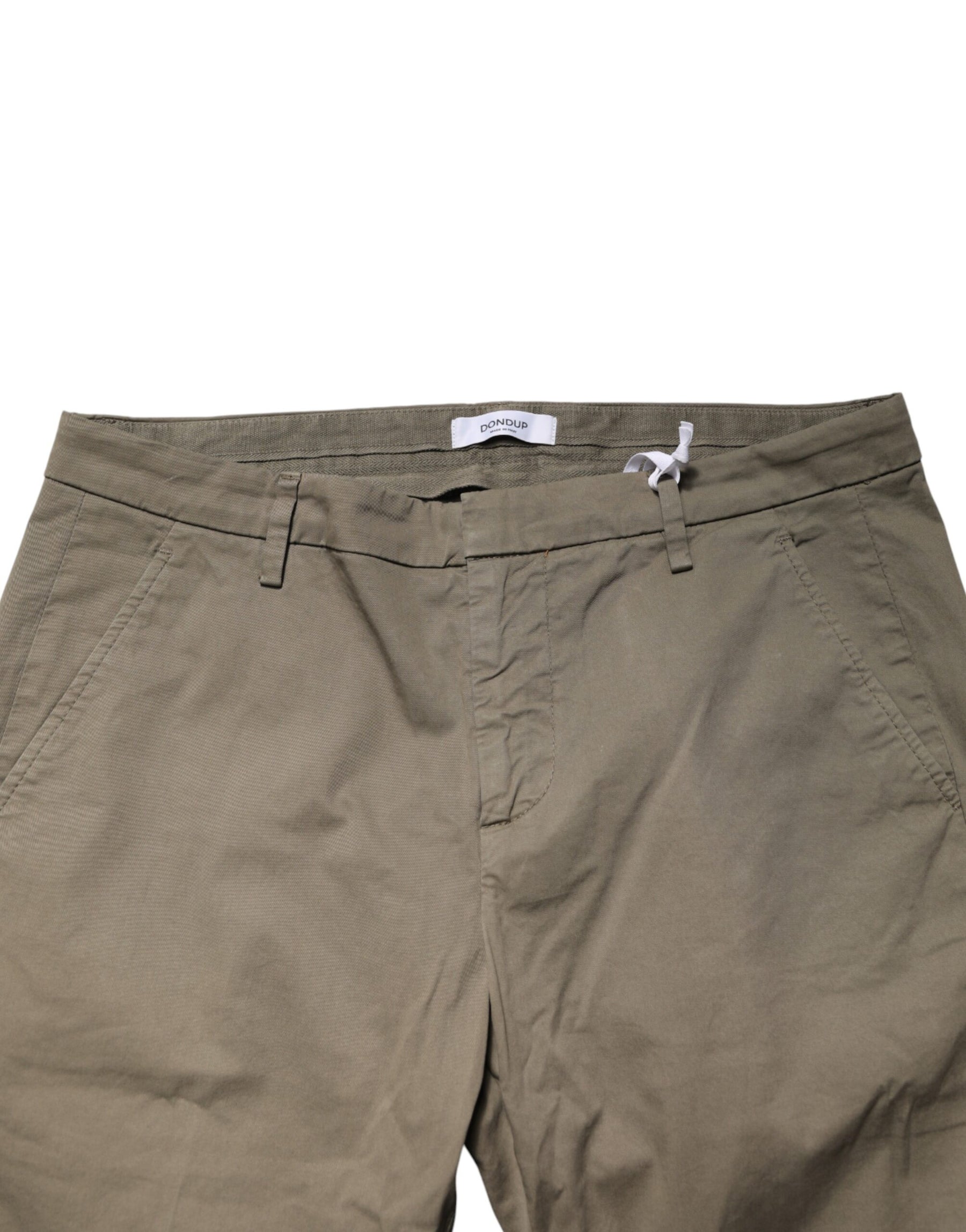 Dondup Beige Cotton Stretch Straight Chino Men Trouser Pants | Regal Royce