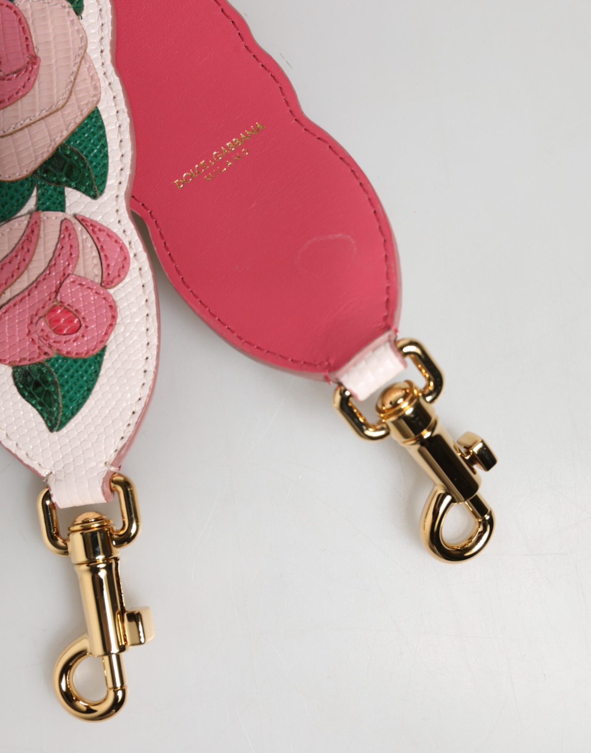 Dolce & Gabbana Strap White Floral Calf Leather Bag Accessory Shoulder