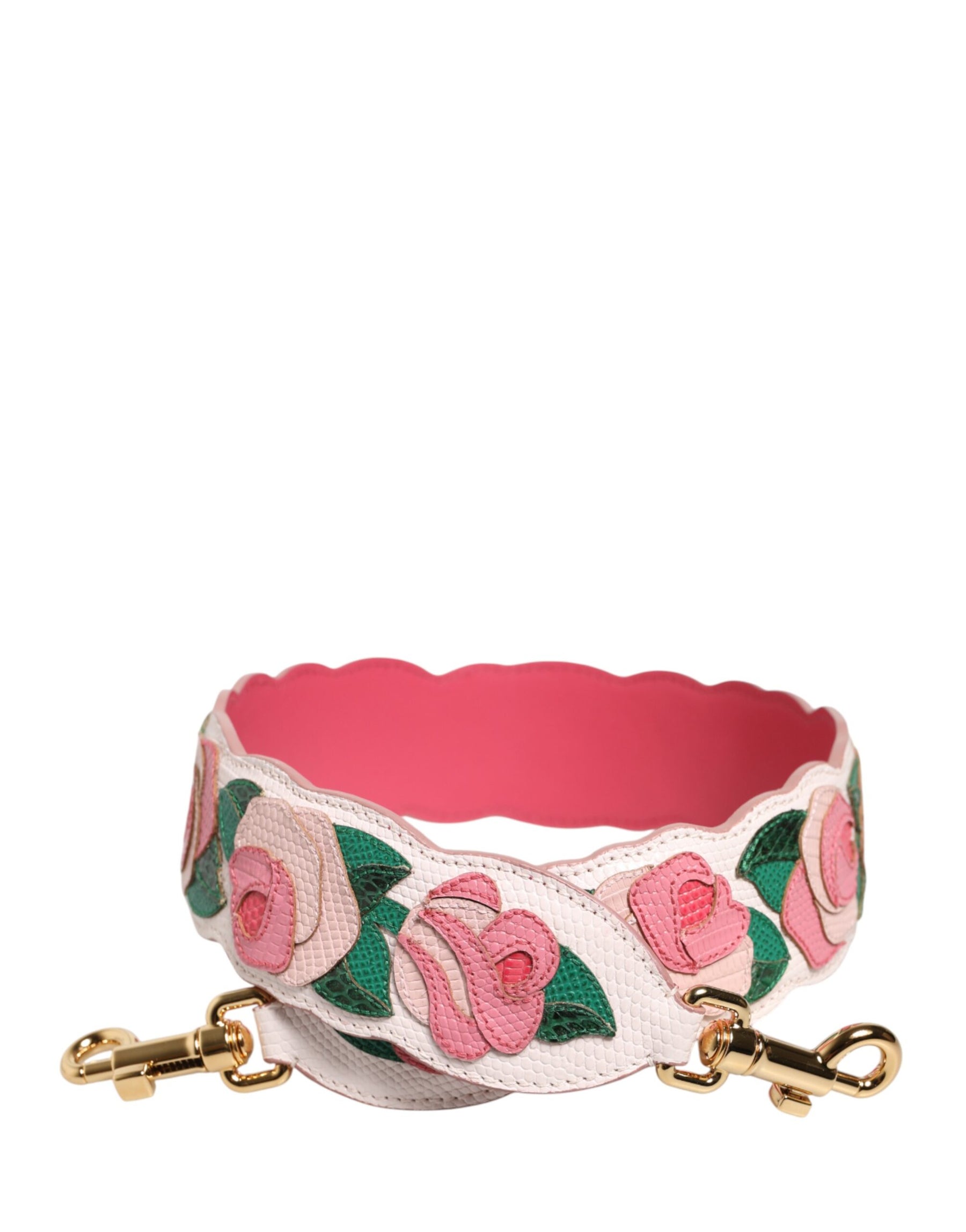 Dolce & Gabbana Strap White Floral Calf Leather Bag Accessory Shoulder | Regal Royce