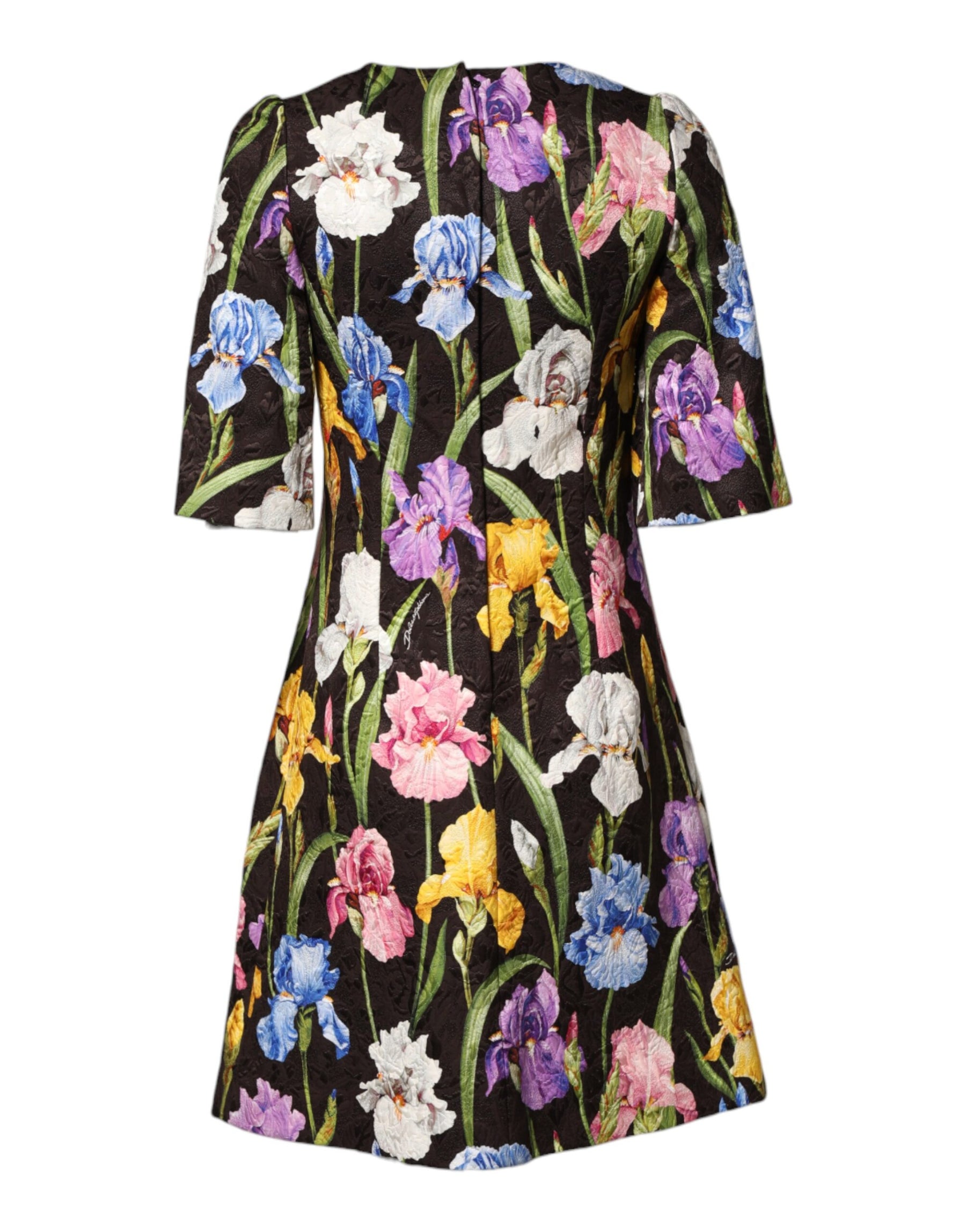 Dolce & Gabbana Black Floral Brocade A-line Mini Dress | Regal Royce