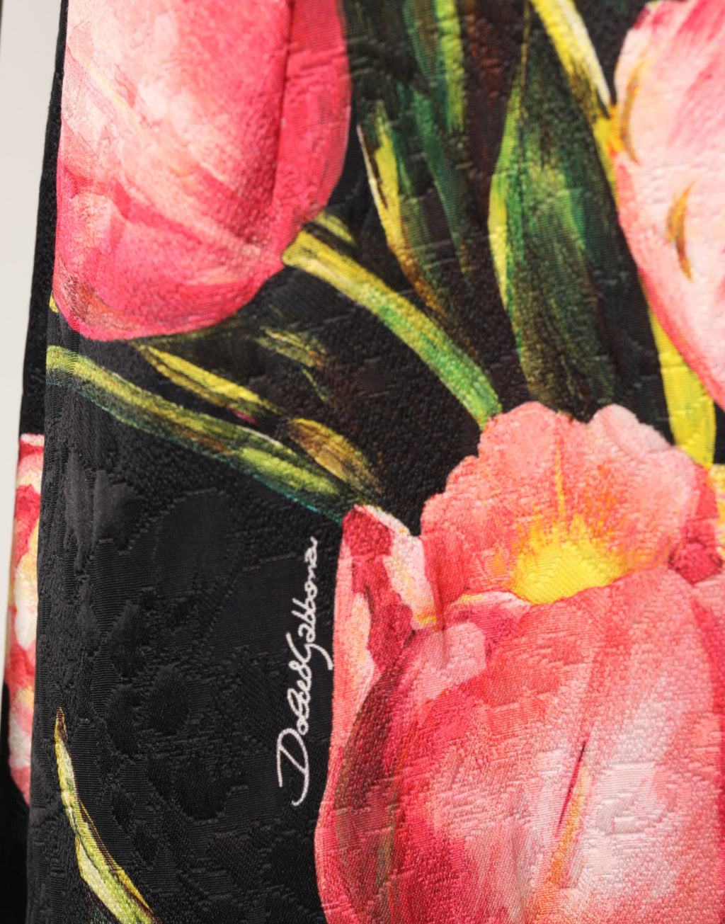 Dolce & Gabbana Black Floral Print Viscose A-line Mini  Dress