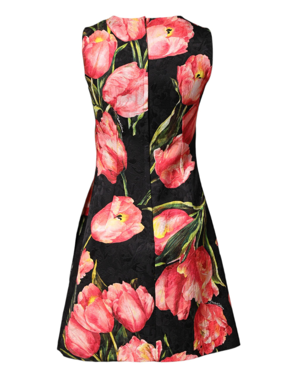 Dolce & Gabbana Black Floral Print Viscose A-line Mini  Dress