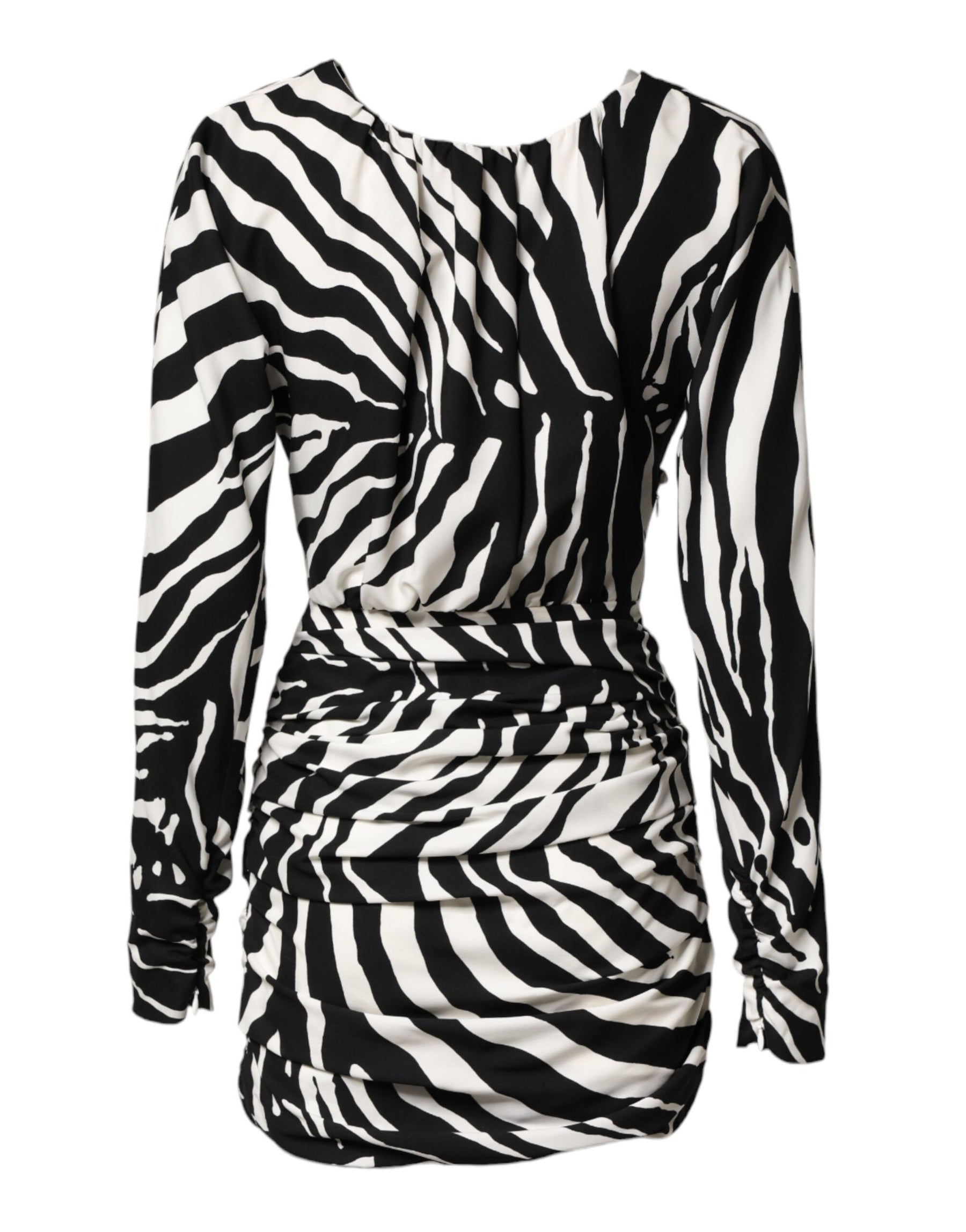 Dolce & Gabbana Black White Zebra Silk Sheath Mini Dress | Regal Royce