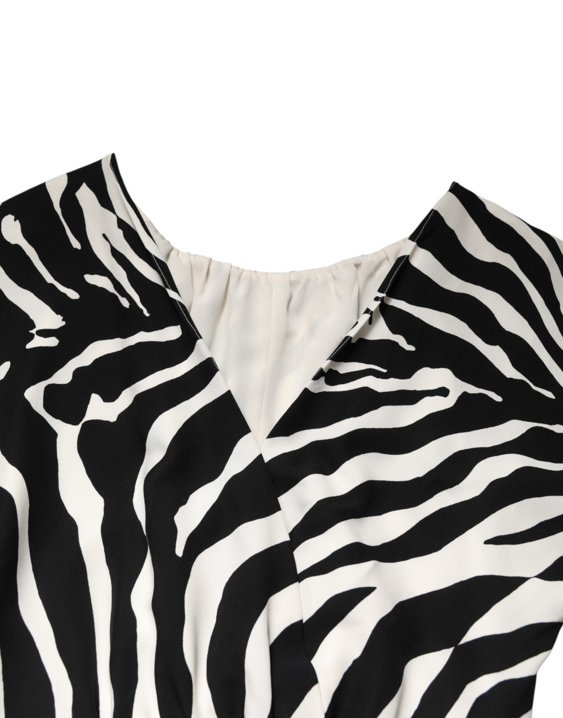Dolce & Gabbana Black White Zebra Silk Sheath Mini Dress | Regal Royce