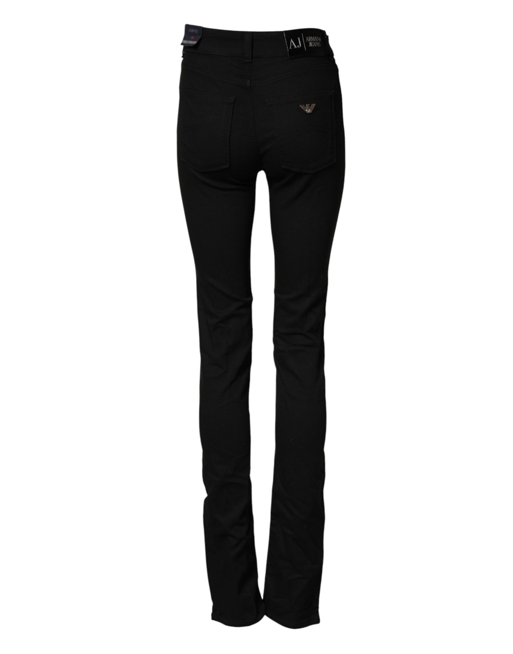 Armani Jeans Black Mid Waist Cotton Stretch Skinny Denim Jeans | Regal Royce