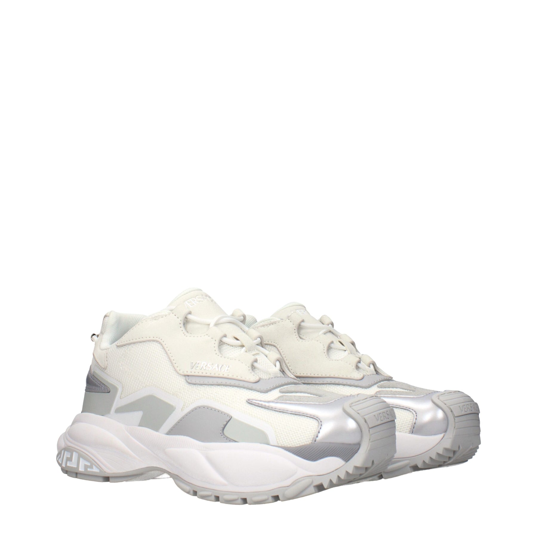 Versace White Fabric Chunky Sneakers | Regal Royce