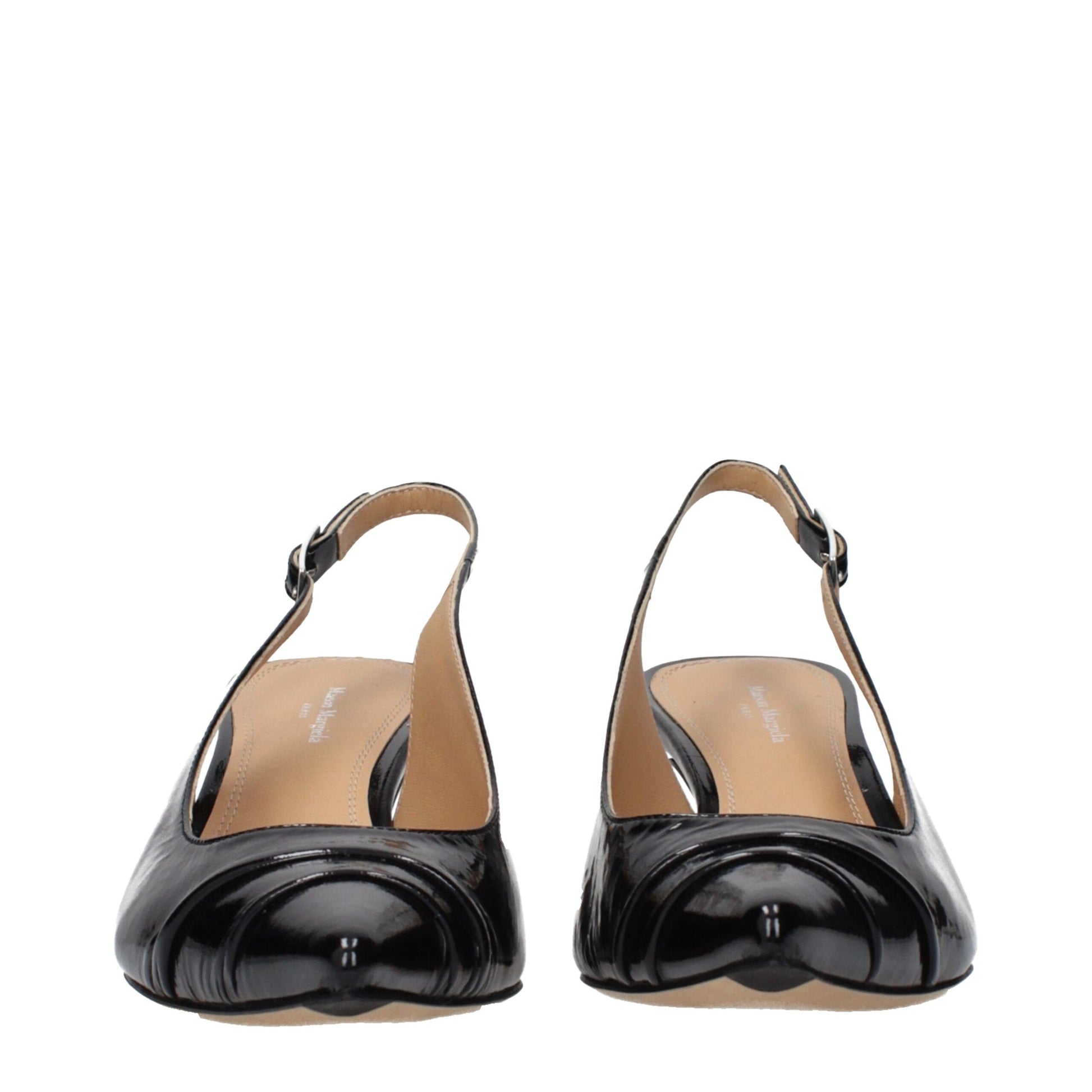 Maison Margiela Black Leather Mid Heel Pumps | Regal Royce