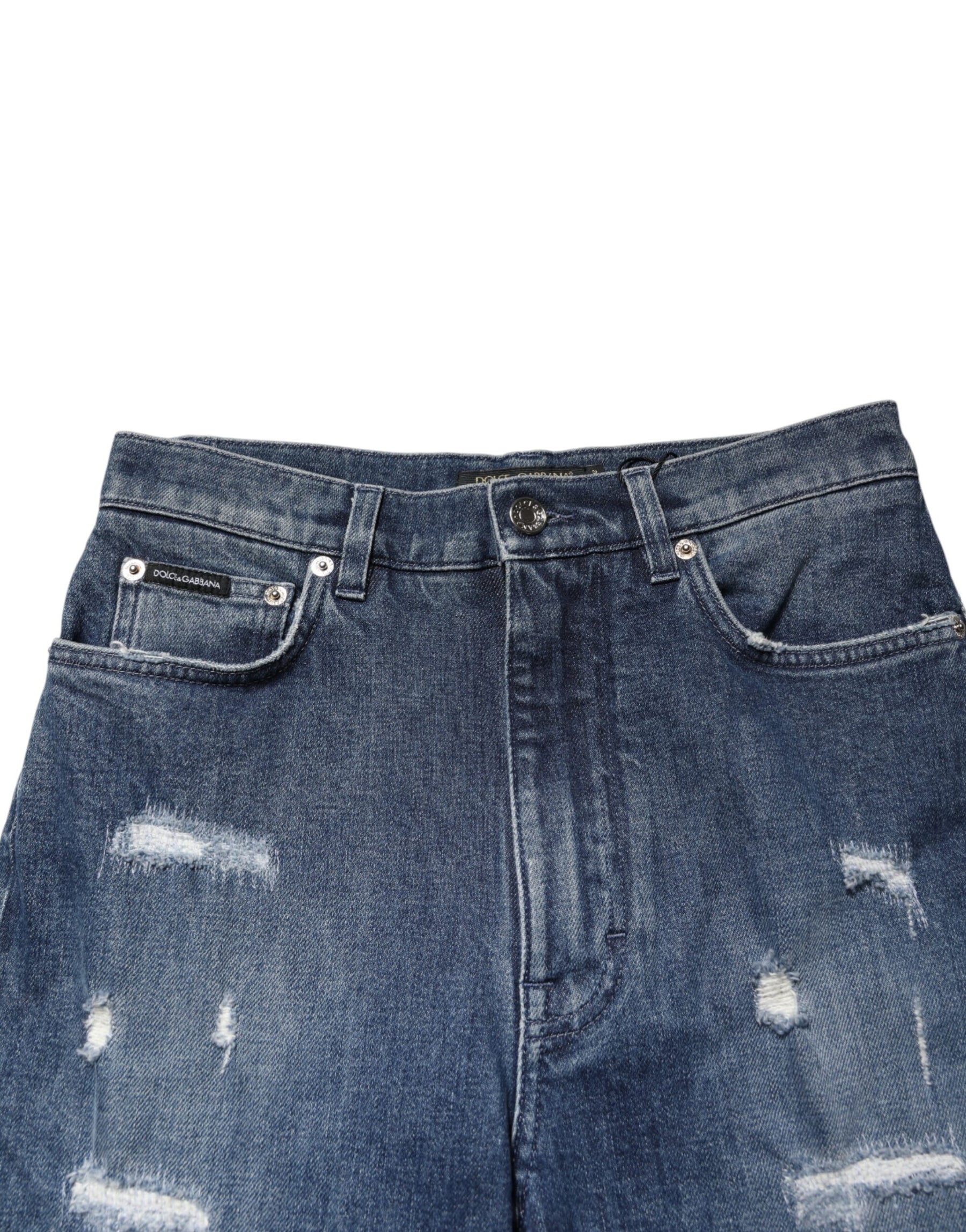 Dolce & Gabbana Blue Distressed Washed Logo GRACE Denim Jeans | Regal Royce