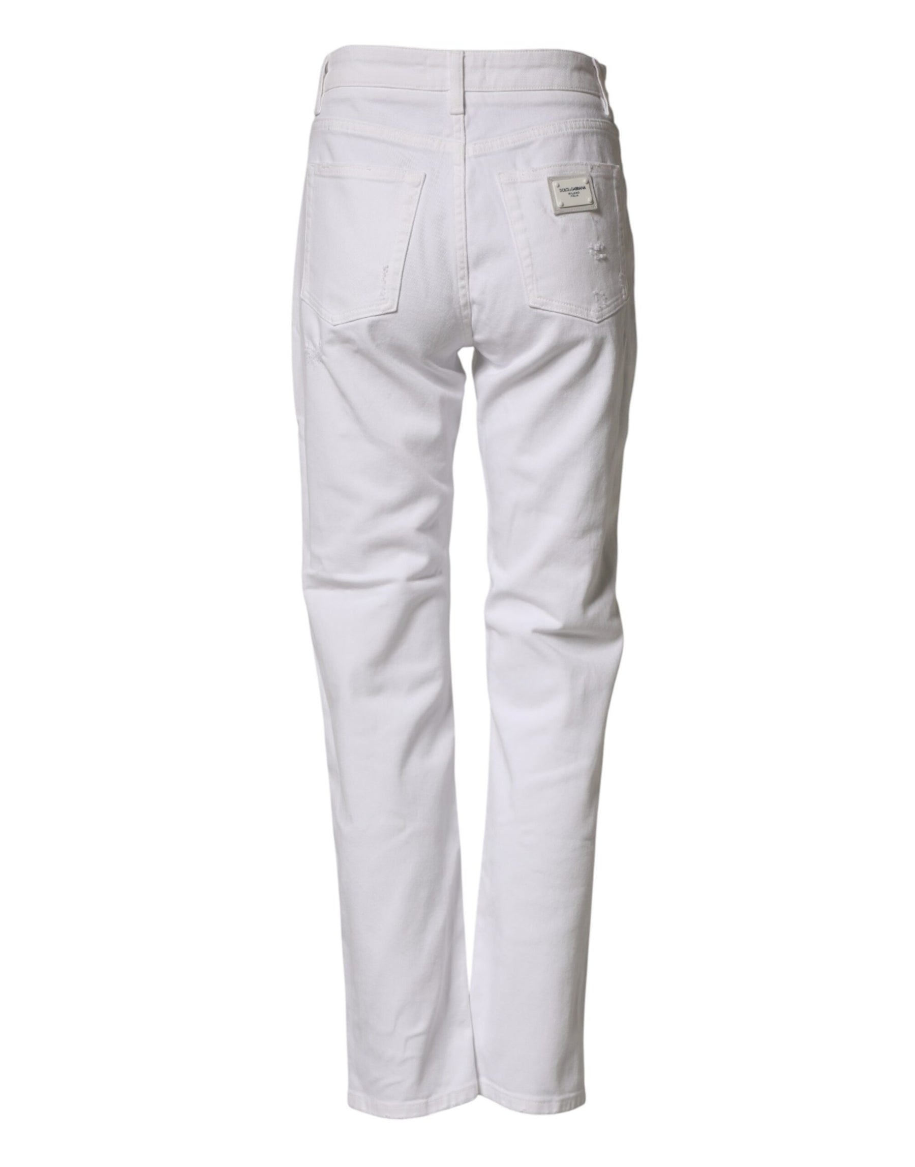 Dolce & Gabbana White Distressed Cotton BOYFRIEND Denim Jeans | Regal Royce