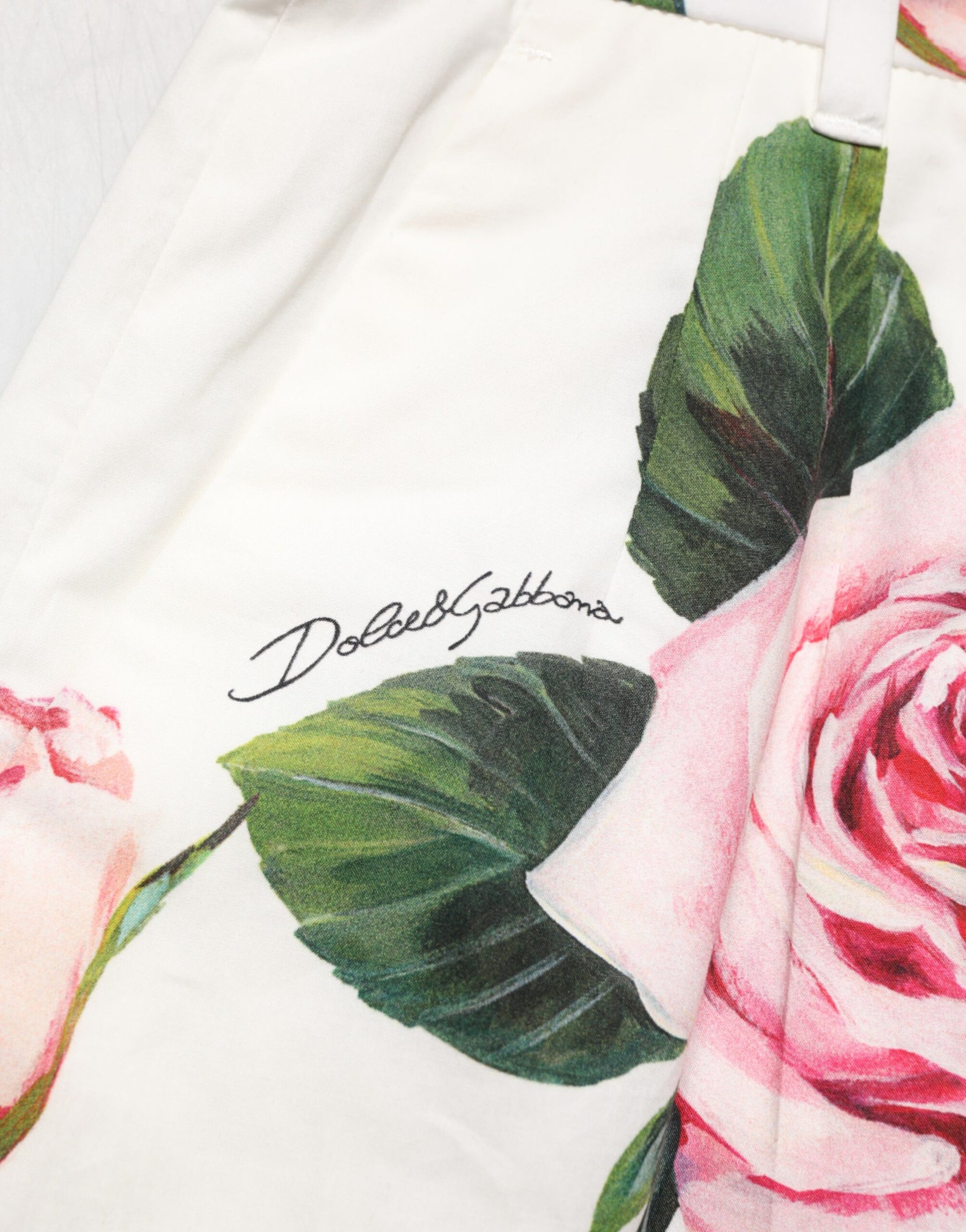 Dolce & Gabbana White Floral Print High Waist Hotpants Short | Regal Royce