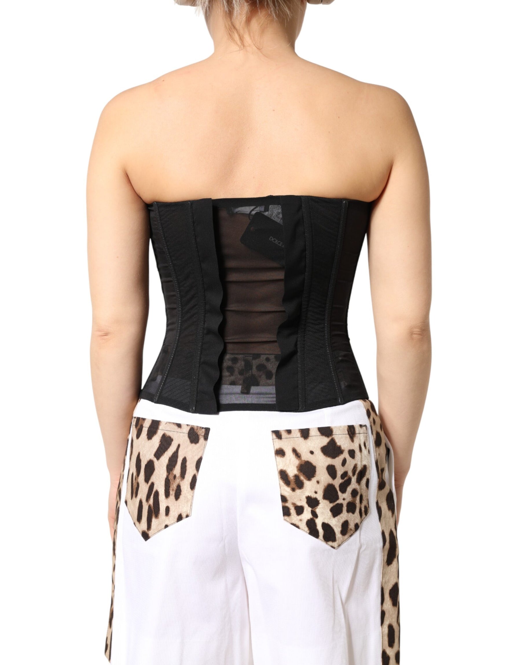 Dolce & Gabbana Black Silk Lace Bustier Corset Strapless Top | Regal Royce