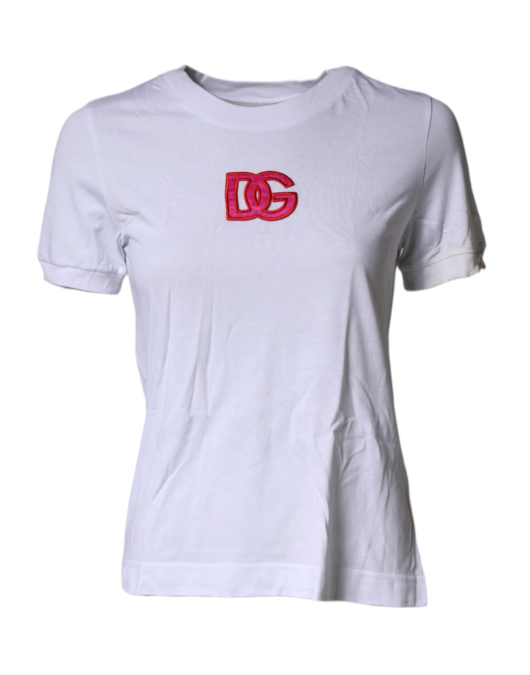 Dolce & Gabbana White DG Logo Crew Neck Short Sleeves T-shirt | Regal Royce