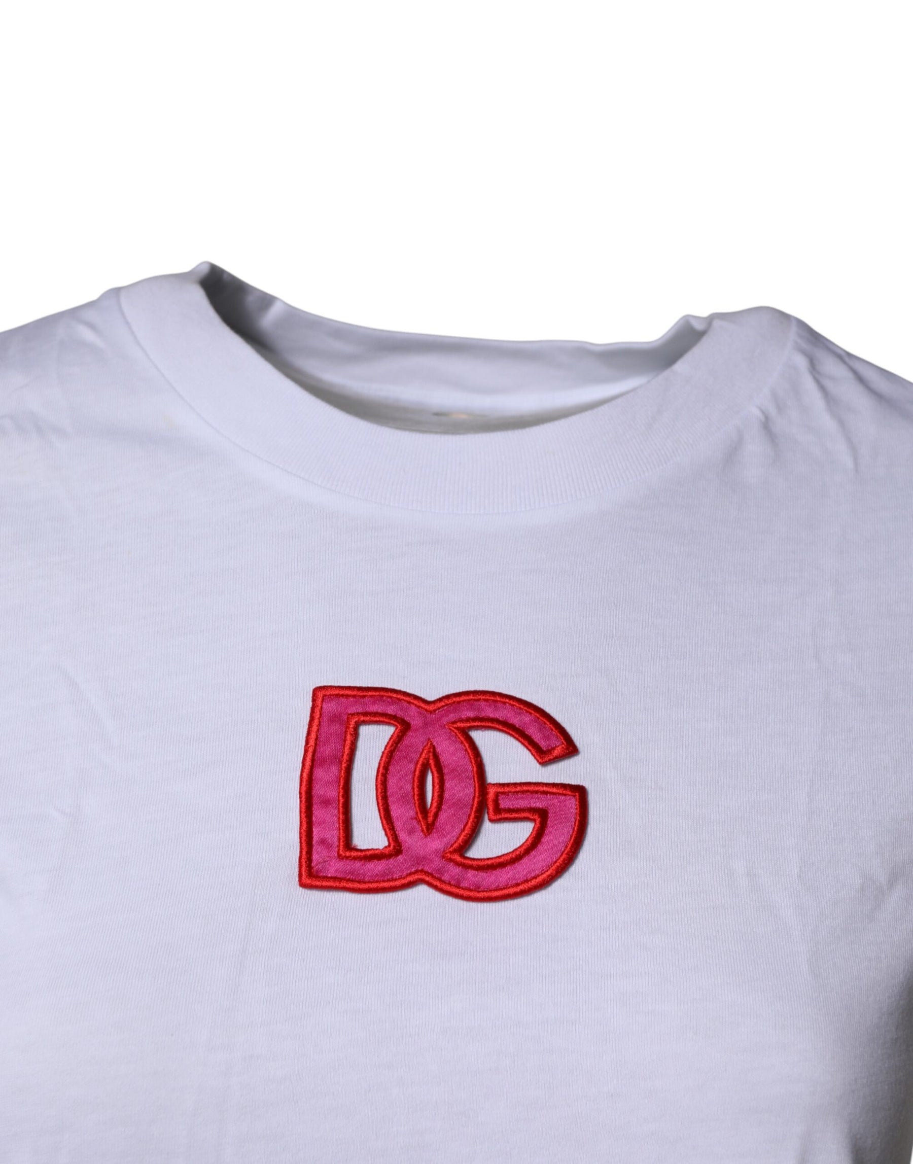Dolce & Gabbana White DG Logo Crew Neck Short Sleeves T-shirt | Regal Royce