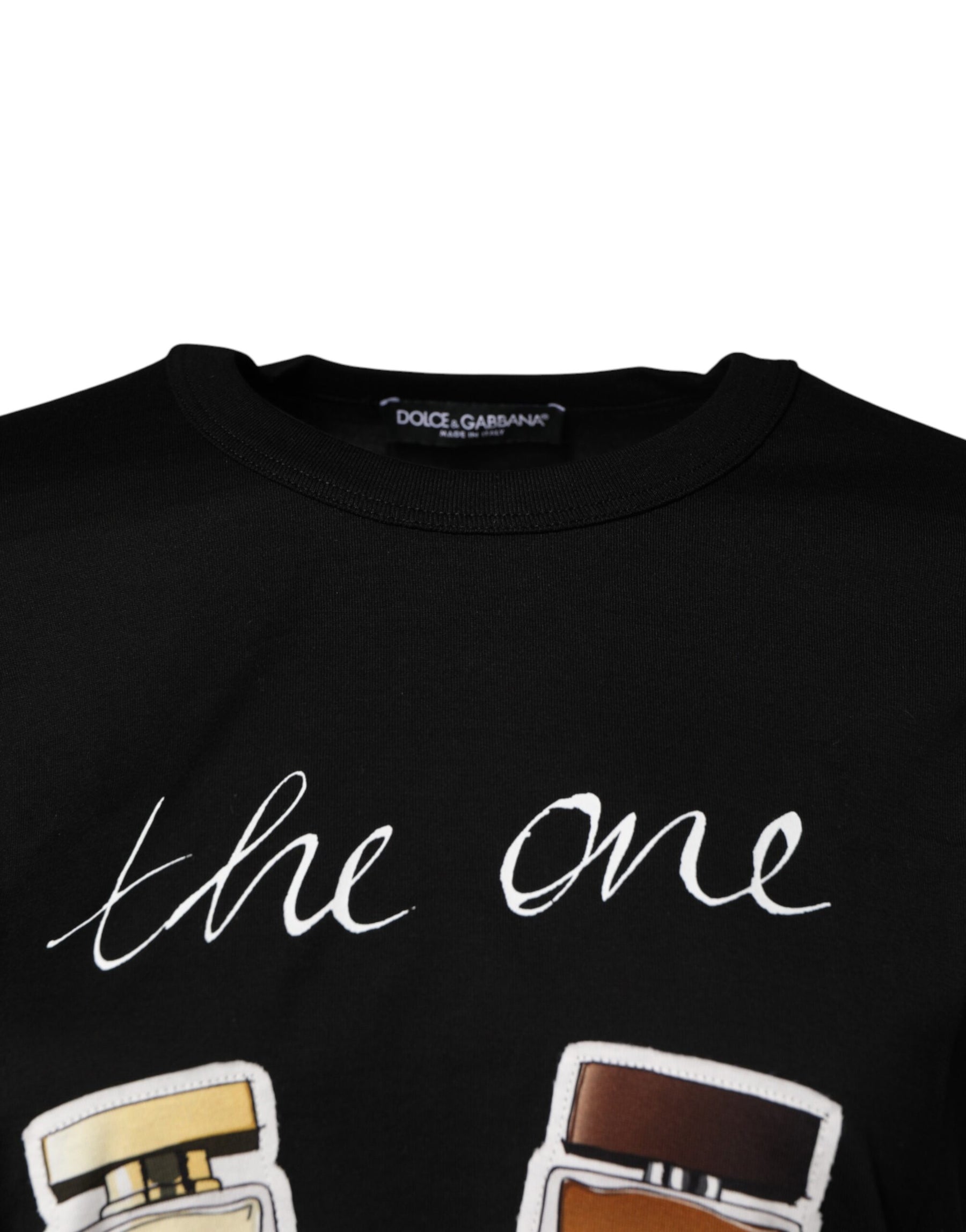 Dolce & Gabbana Black Graphic Crew Neck Short Sleeves T-shirt | Regal Royce
