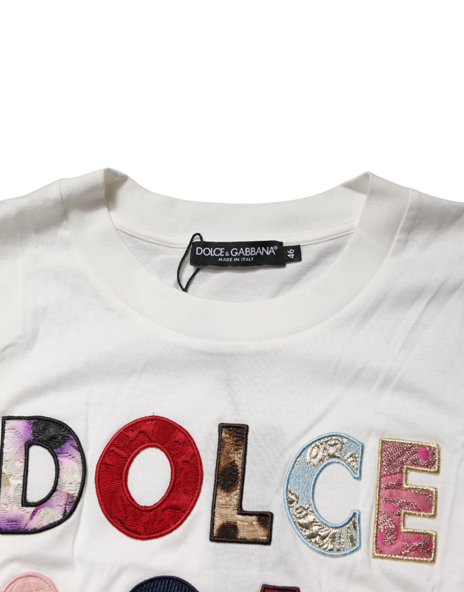 Dolce & Gabbana White Logo Crew Neck Short Sleeves T-shirt | Regal Royce