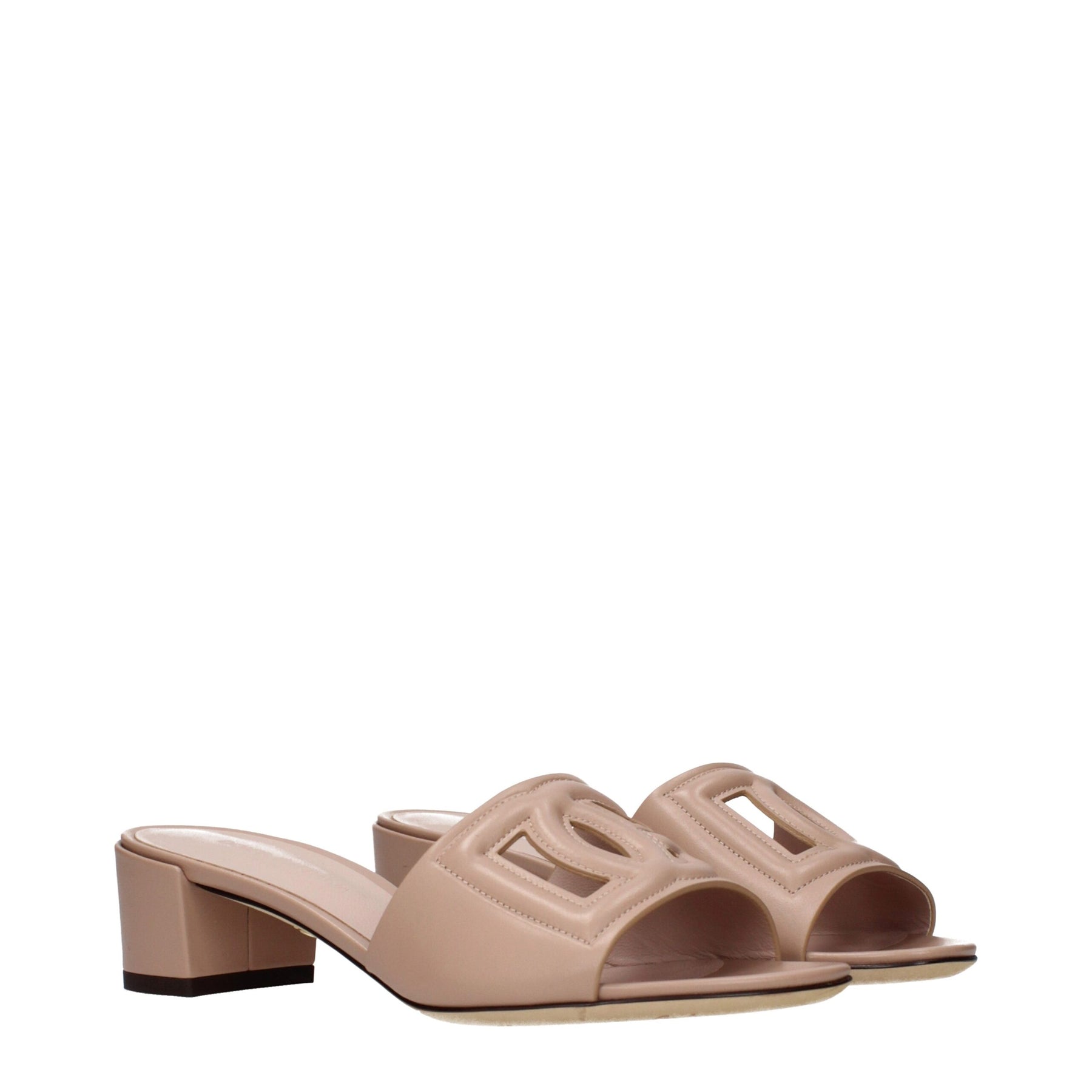 Dolce & Gabbana Pink Leather Flat Sandals | Regal Royce