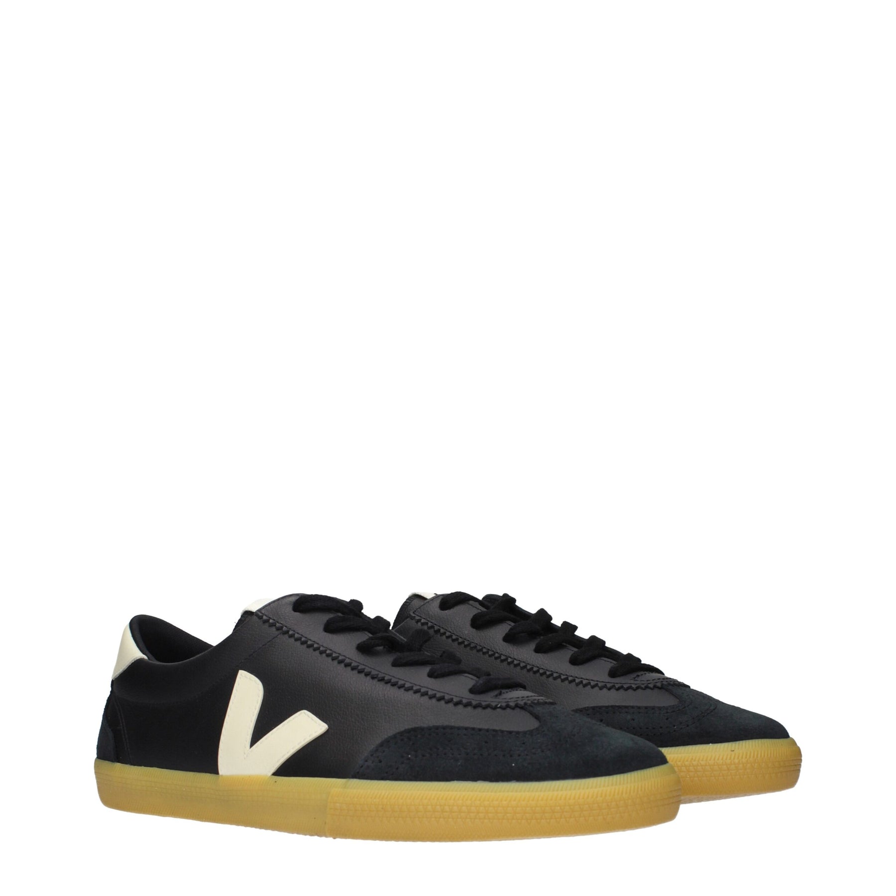 Veja Black Leather Low Top Sneakers | Regal Royce
