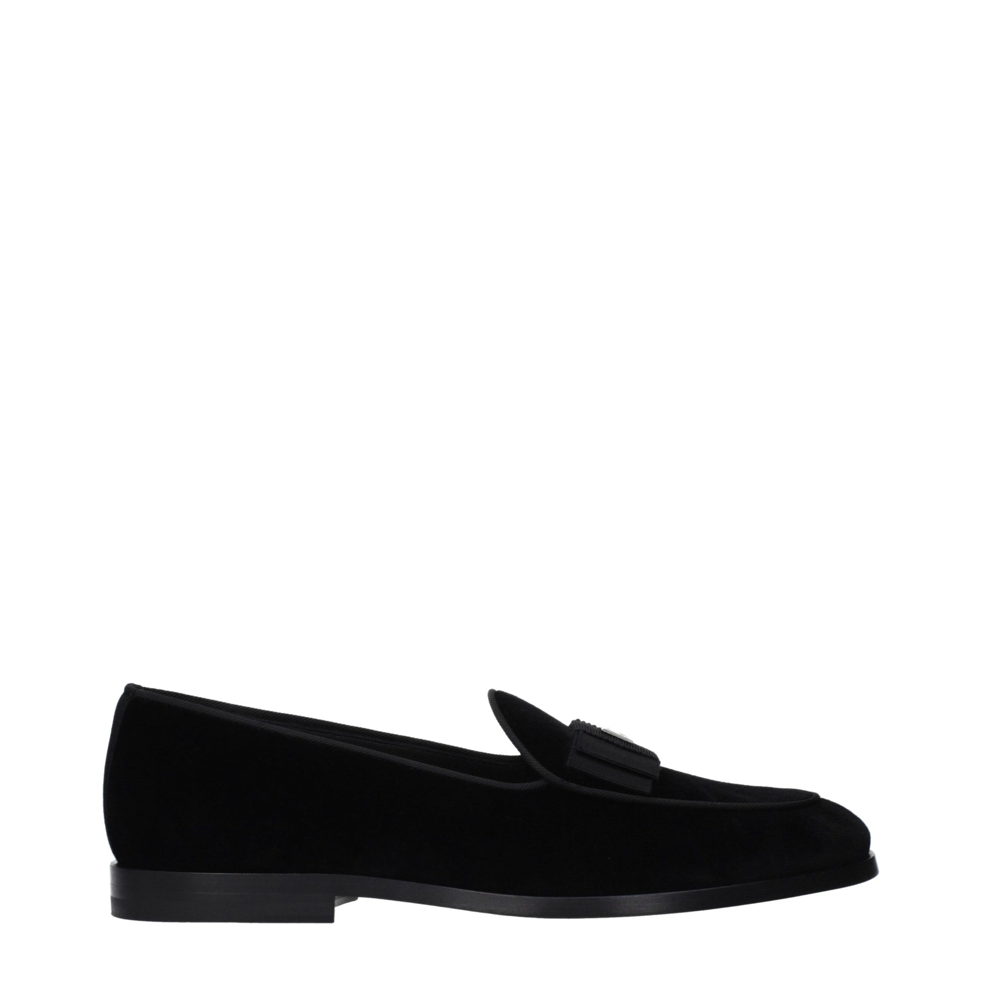 Dolce & Gabbana Black Velvet Slip-On Loafers | Regal Royce
