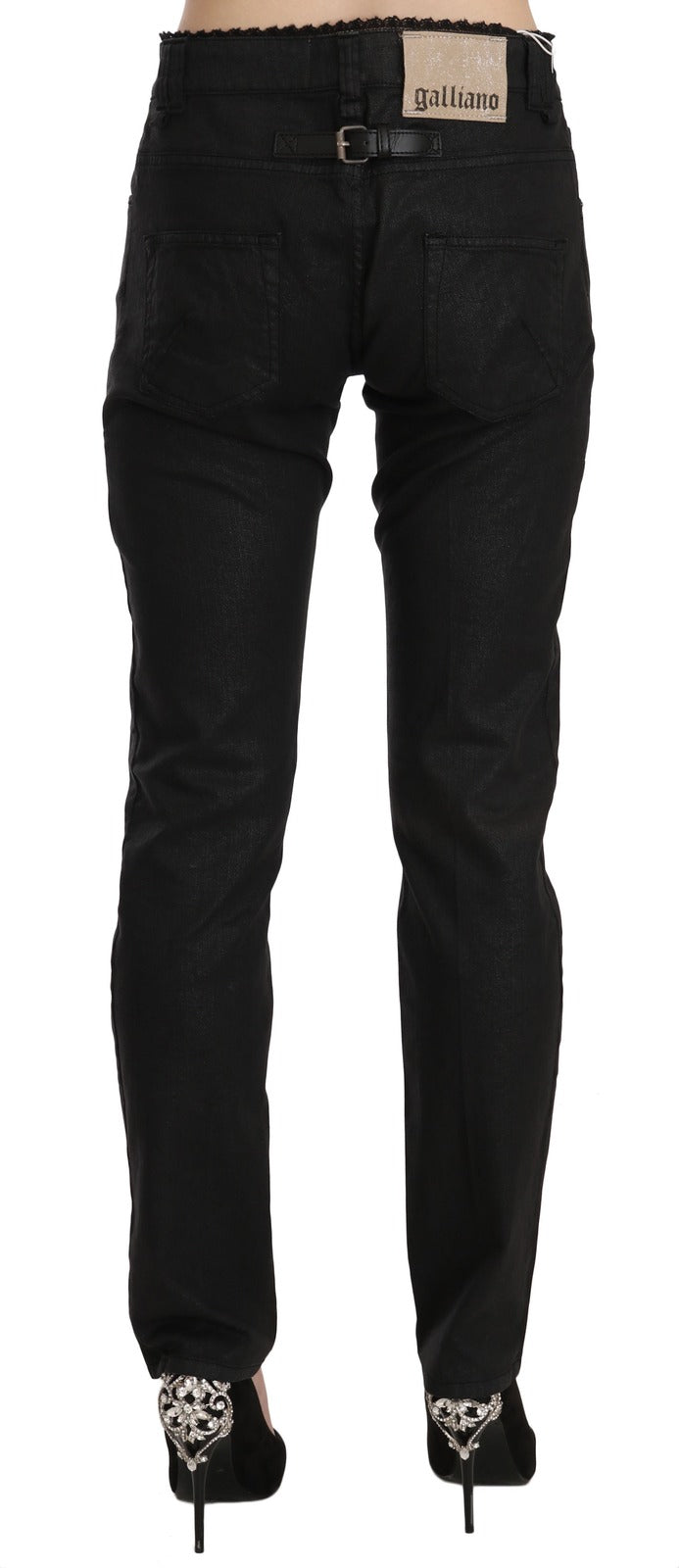 John Galliano Black Mid Waist Skinny Cotton Casual Denim Jeans | Regal Royce