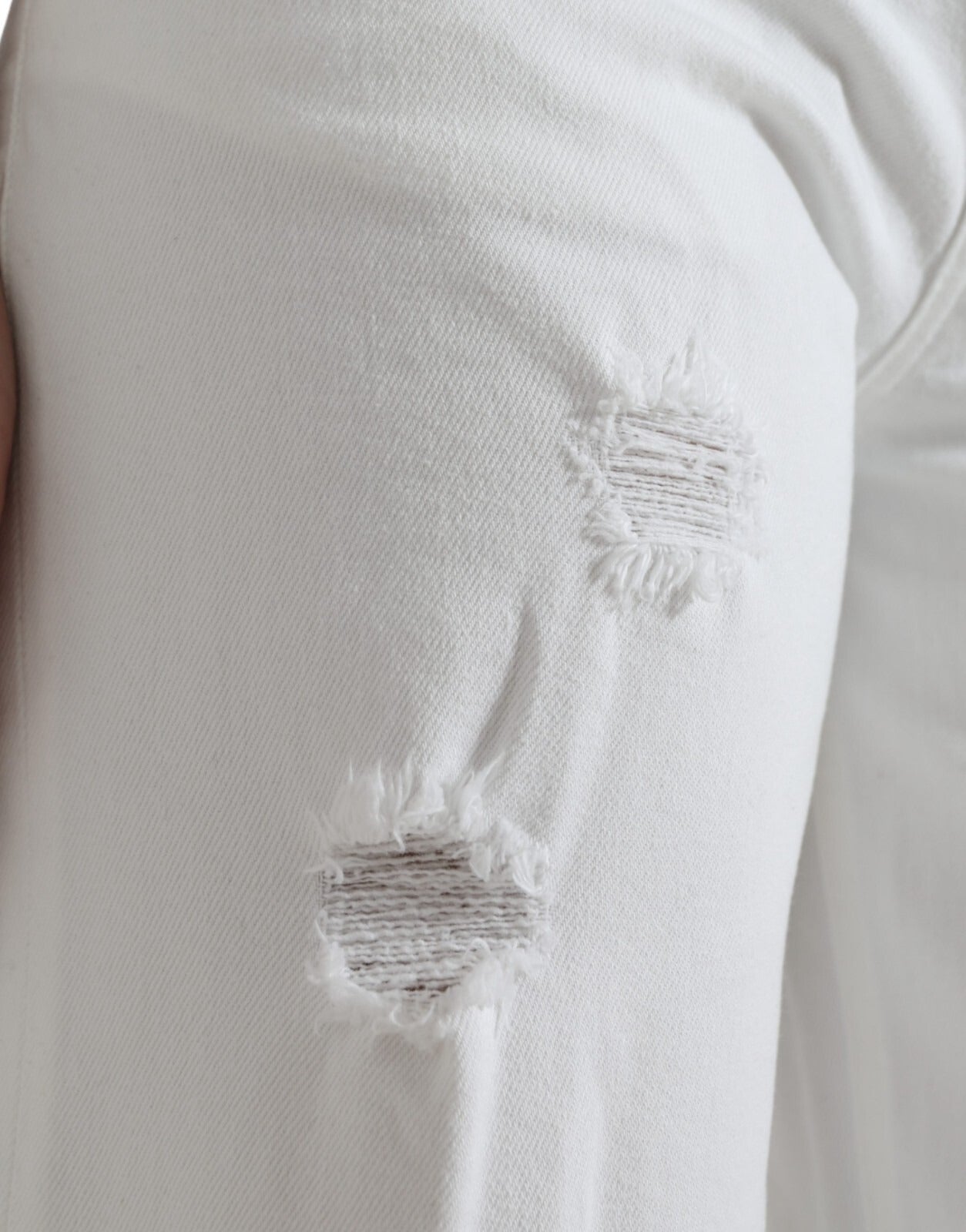 Dolce & Gabbana Wide Leg White Cotton Cropped Denim Jeans | Regal Royce