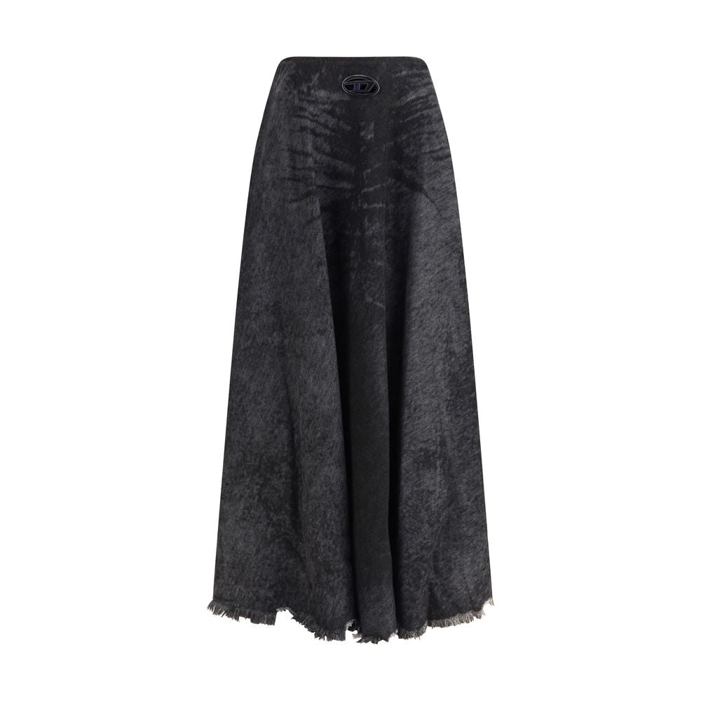 Diesel Black Cotton Long Skirt | Regal Royce