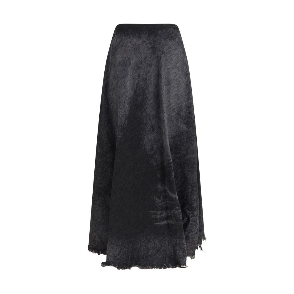 Diesel Black Cotton Long Skirt