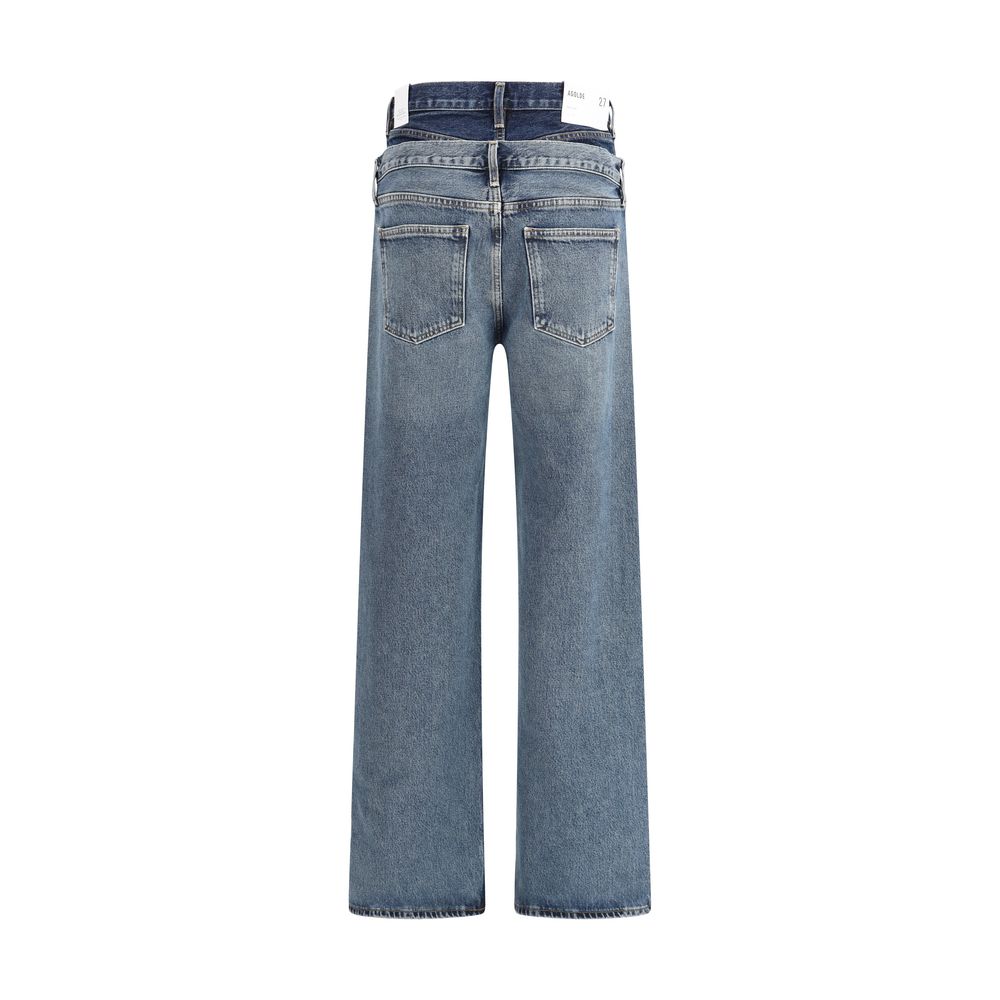Agolde Blue Recycled Cotton Straight-Leg Jeans | Regal Royce