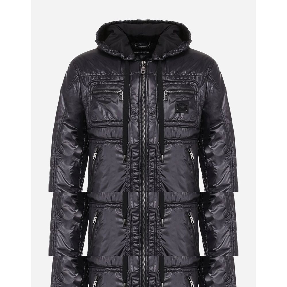 Dolce & Gabbana Blue Nylon Jackets & Coat
