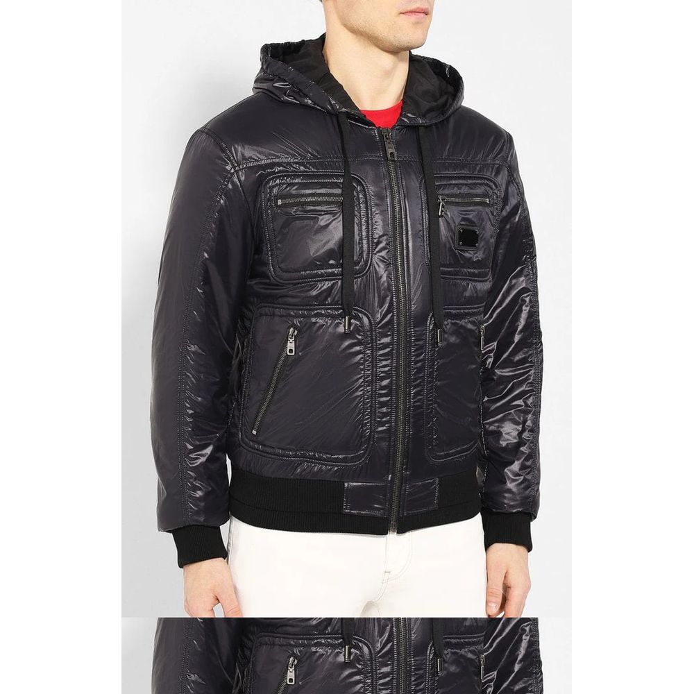 Dolce & Gabbana Blue Nylon Jackets & Coat