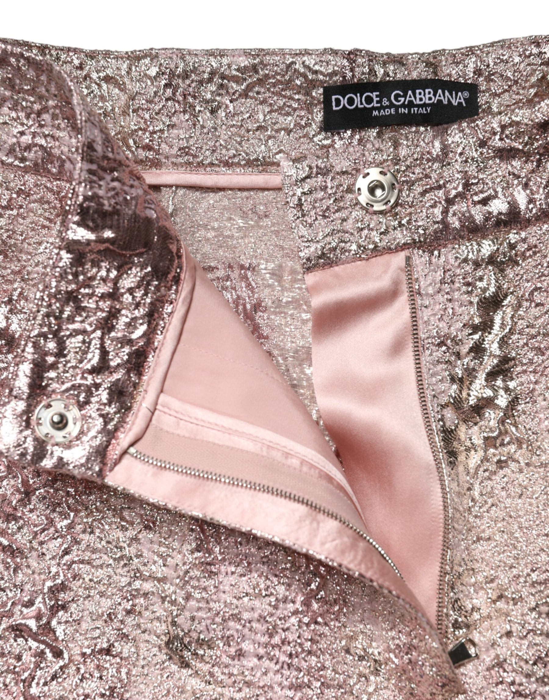 Dolce & Gabbana Pink Jacquard High Waist Hotpants Shorts | Regal Royce