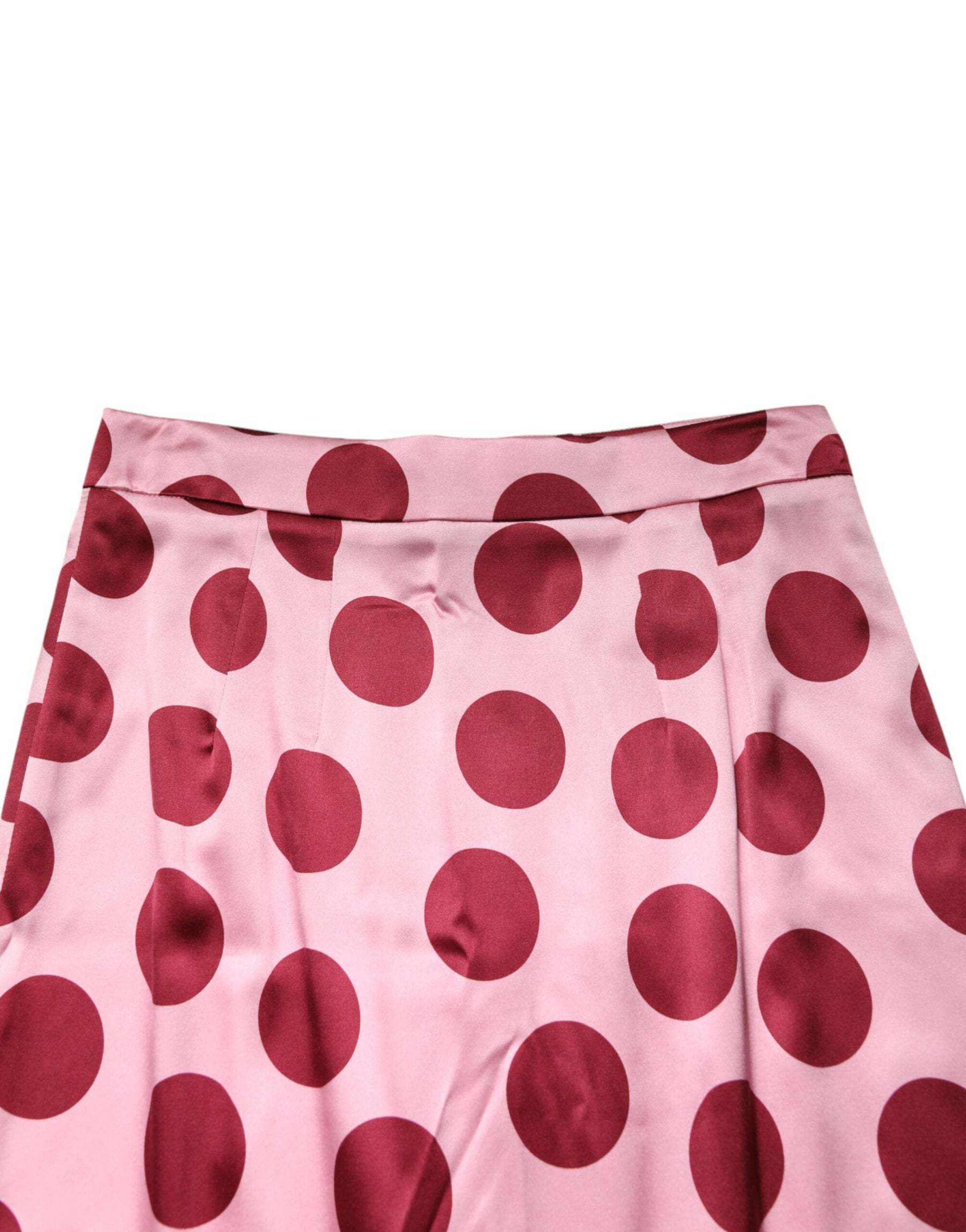 Dolce & Gabbana Pink Polka Dot Silk Pencil Cut Midi Skirt | Regal Royce