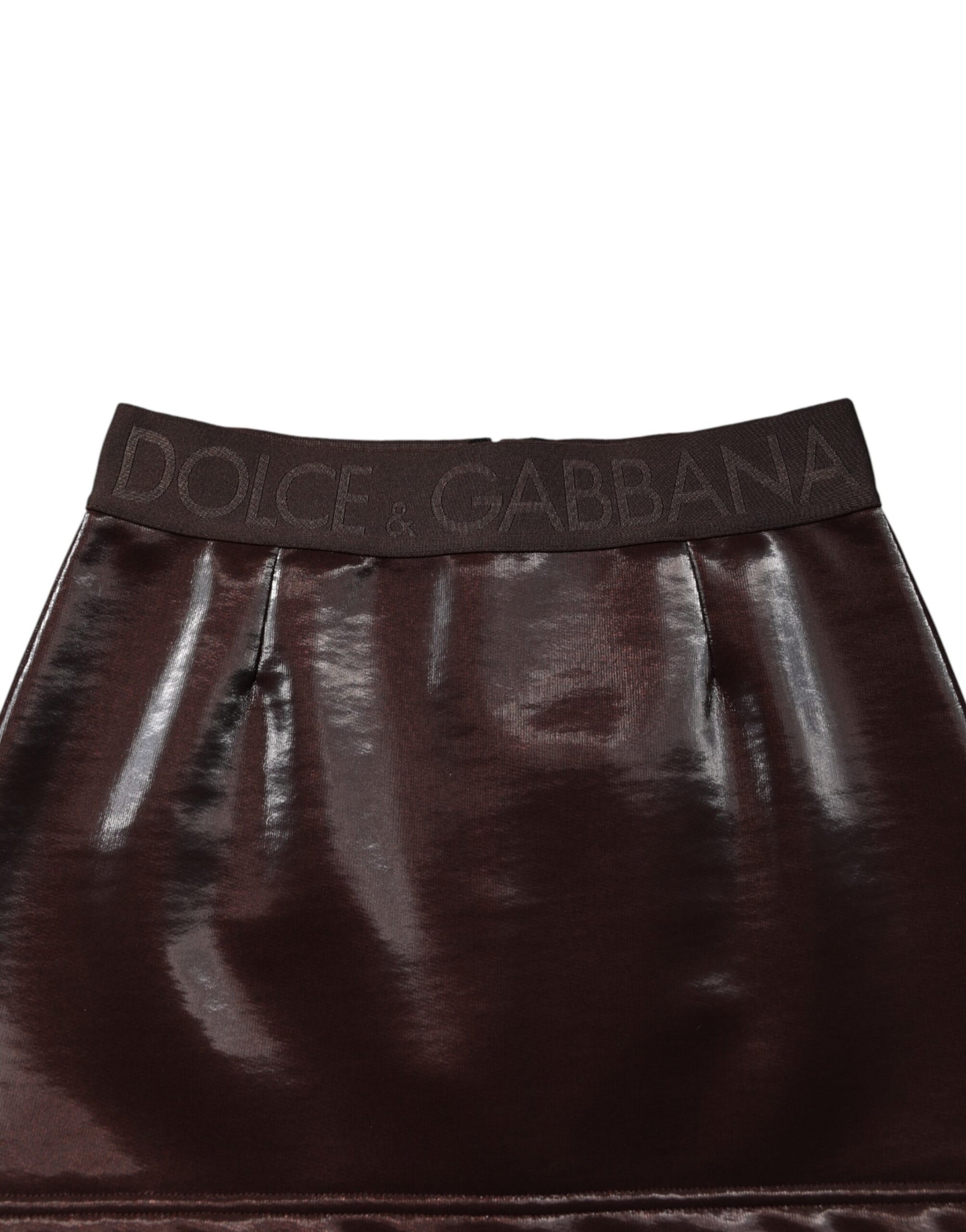 Dolce & Gabbana Dark Brown Cotton Fitted High Waist Mini Skirt | Regal Royce