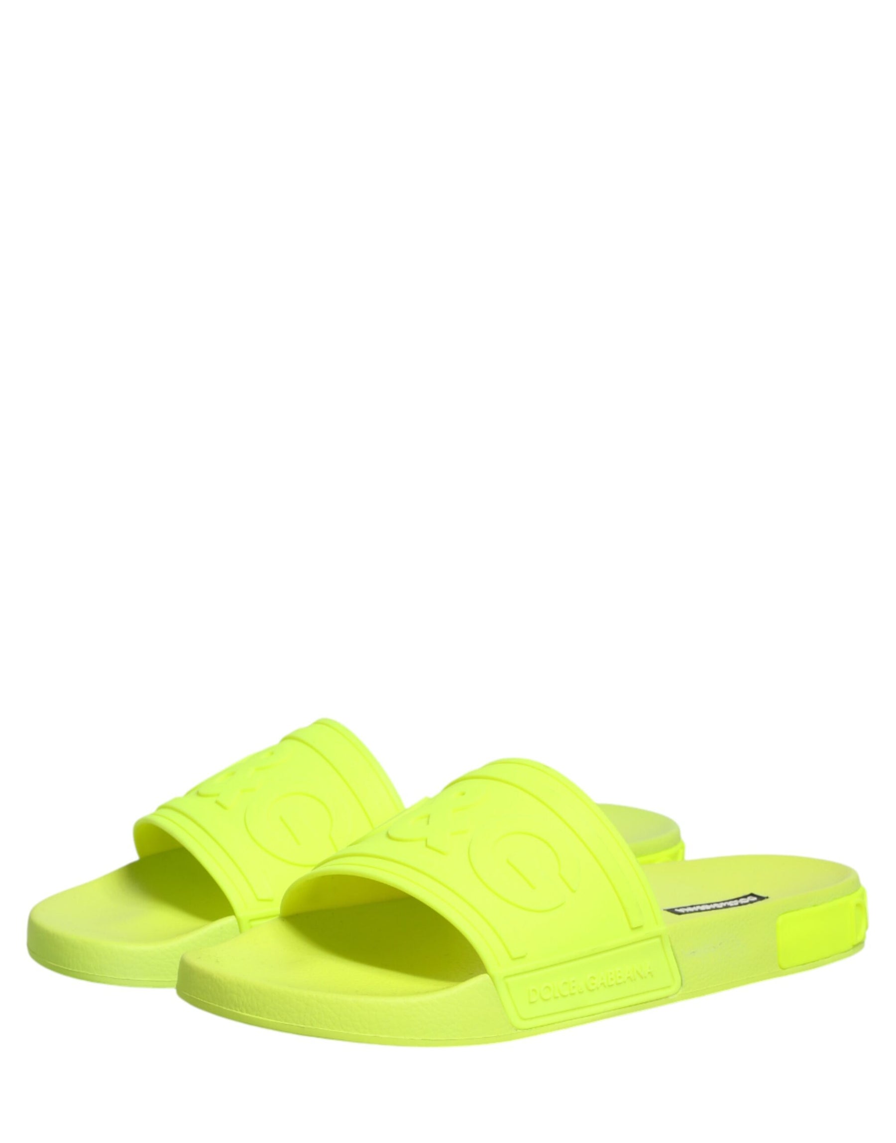 Dolce & Gabbana Green Rubber Slides Sandals Beachwear Shoes | Regal Royce